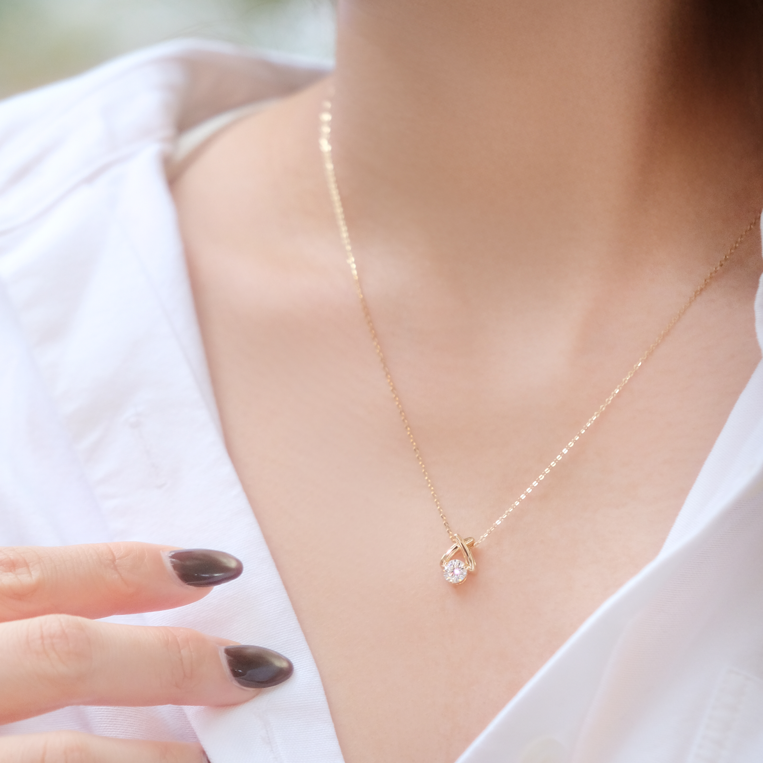 芭蕾培育圓鑽吊墜連18K頸鏈 (附證書)