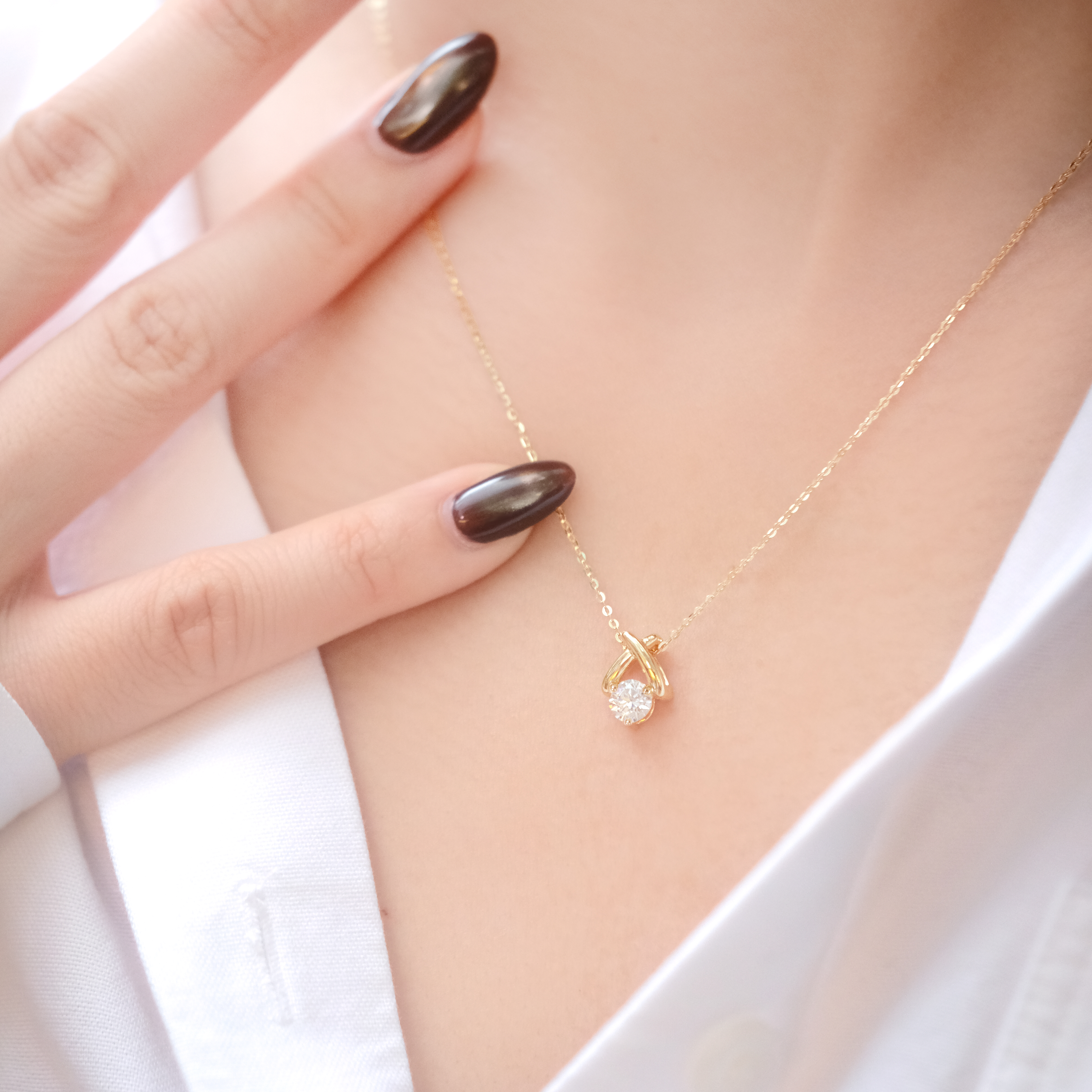 芭蕾培育圓鑽吊墜連18K頸鏈 (附證書)