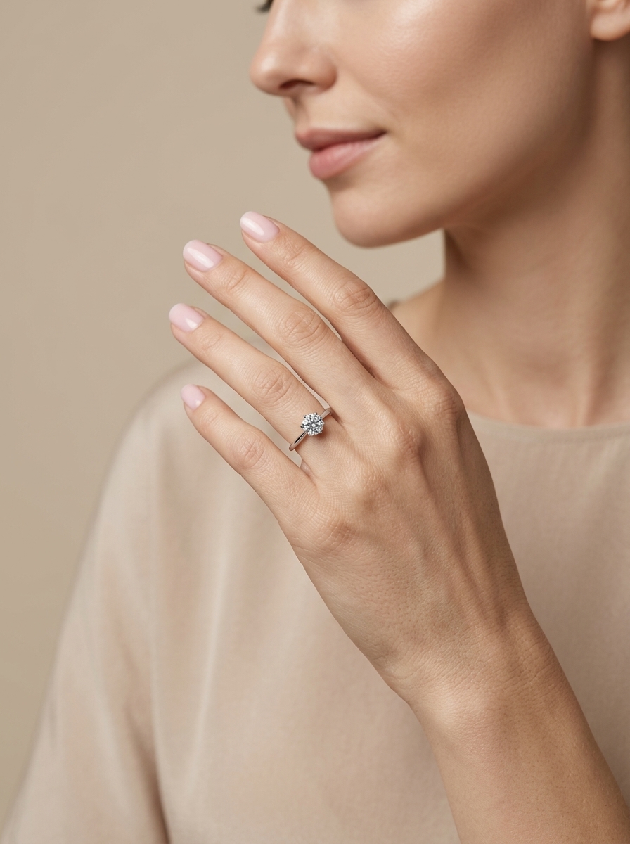 1.01ct D VVS2 皇冠六爪圓形培育鑽石18K白金戒指 (附IGI證書)