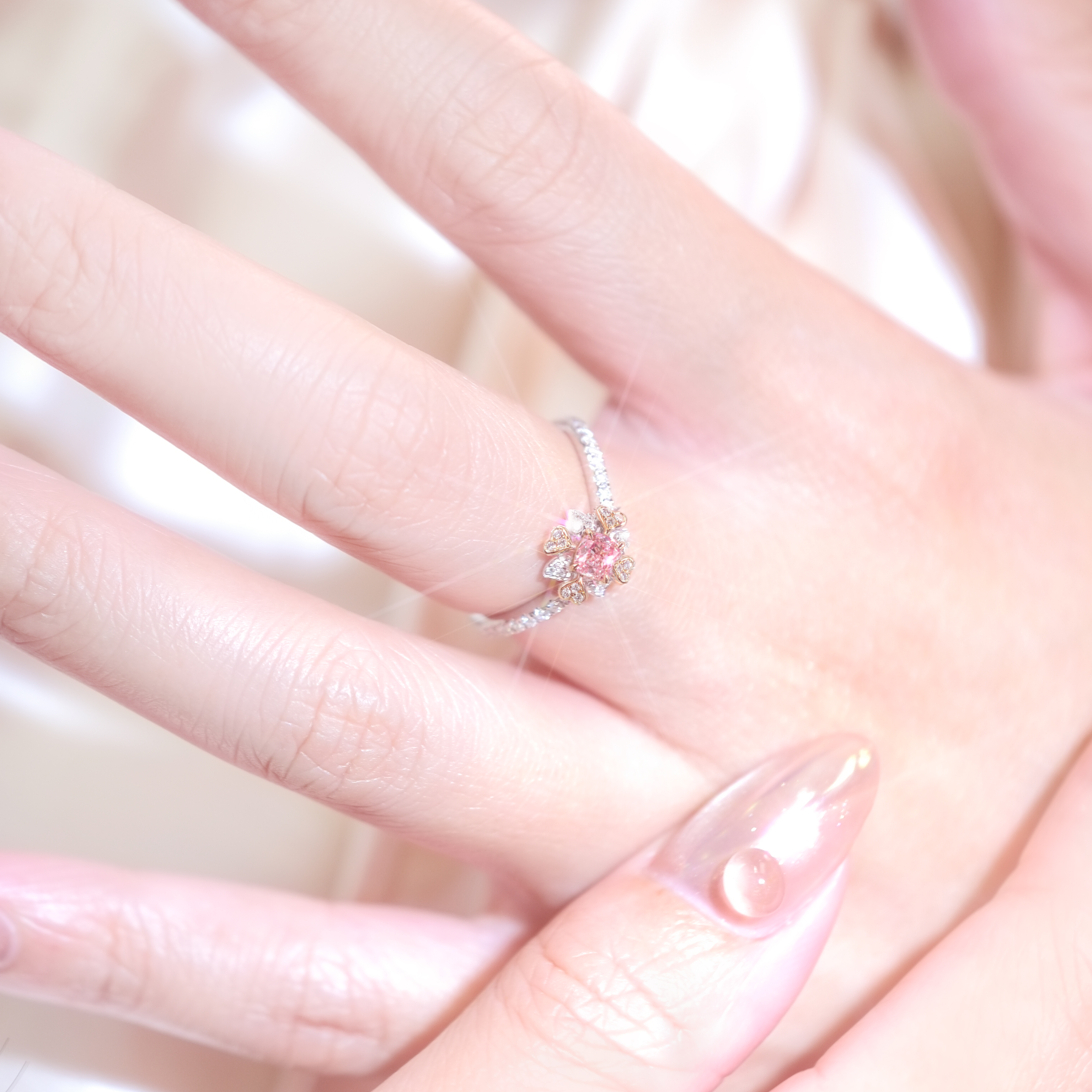 Pink diamond ring