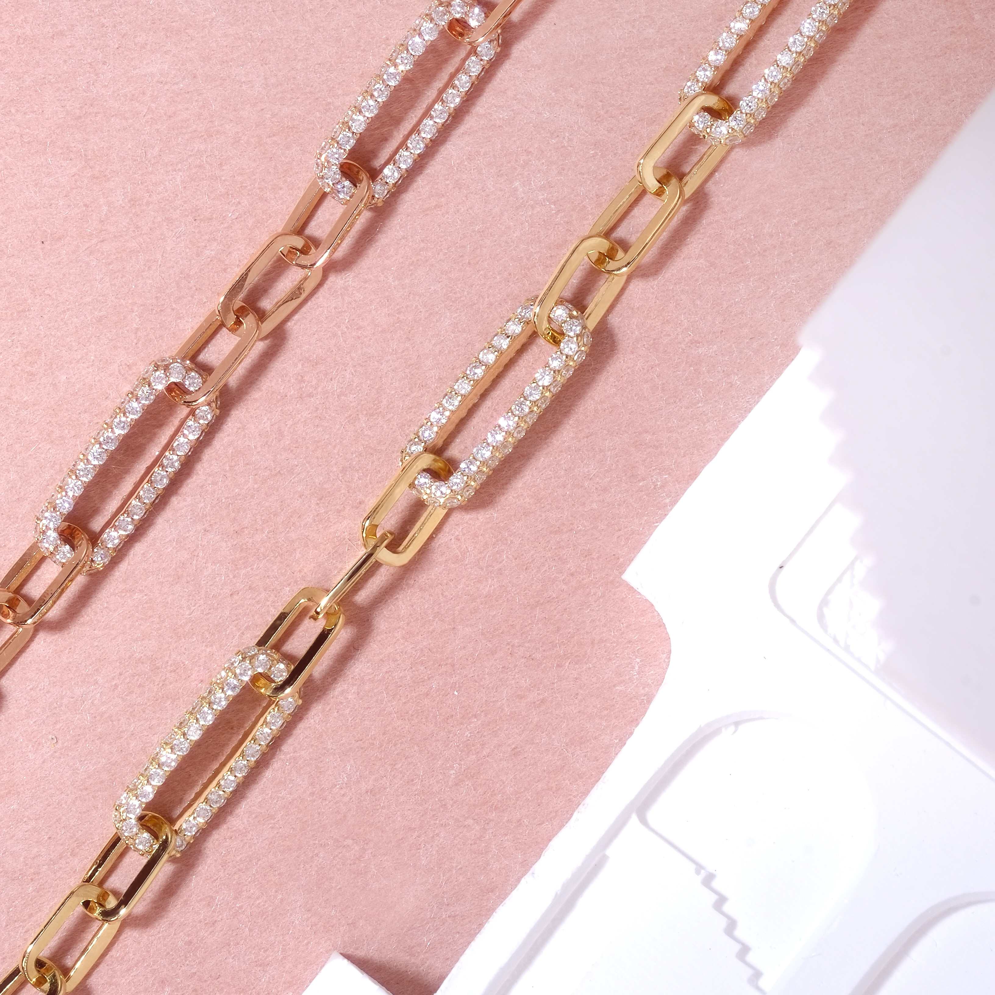 培育鑽石萬字夾手鏈