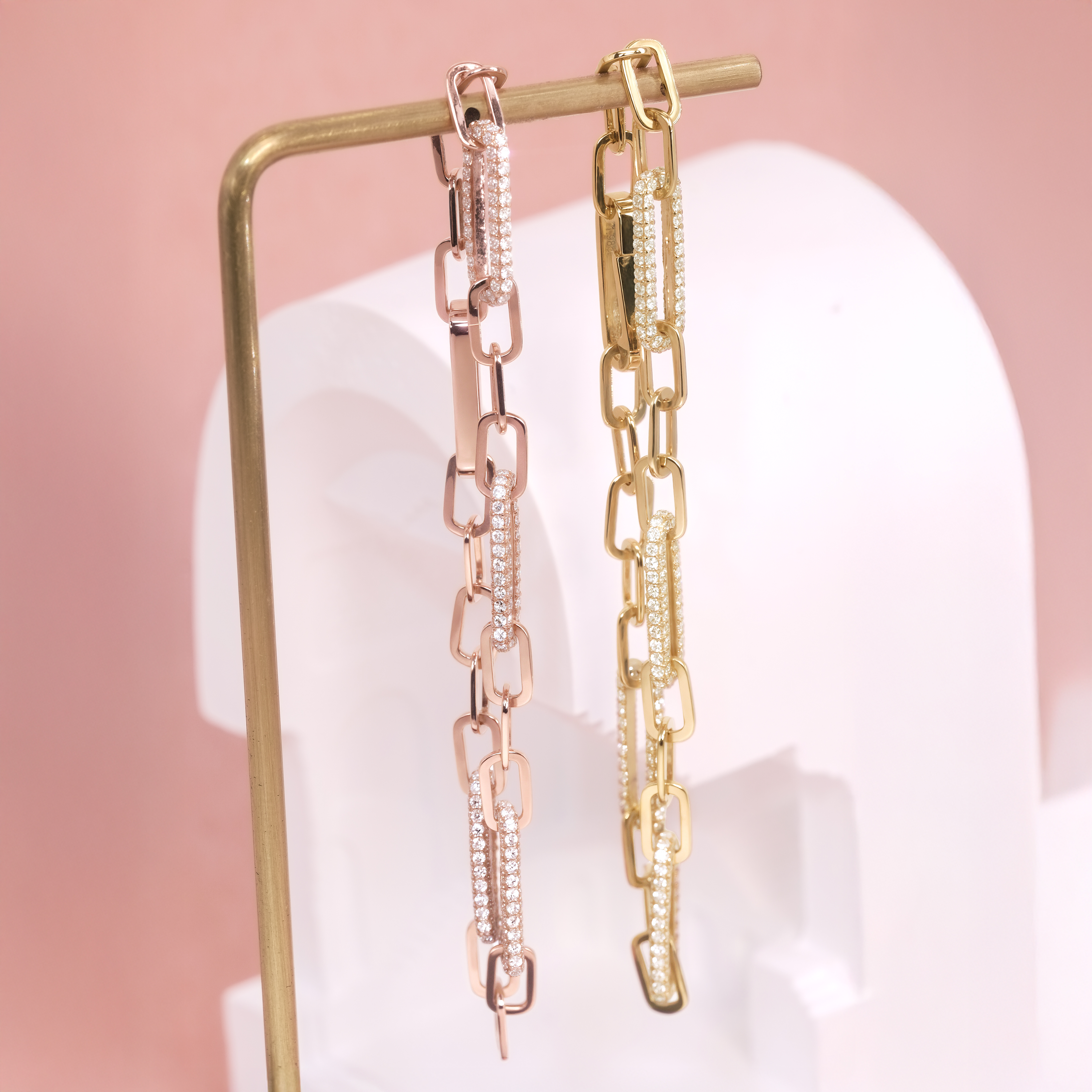 培育鑽石萬字夾手鏈