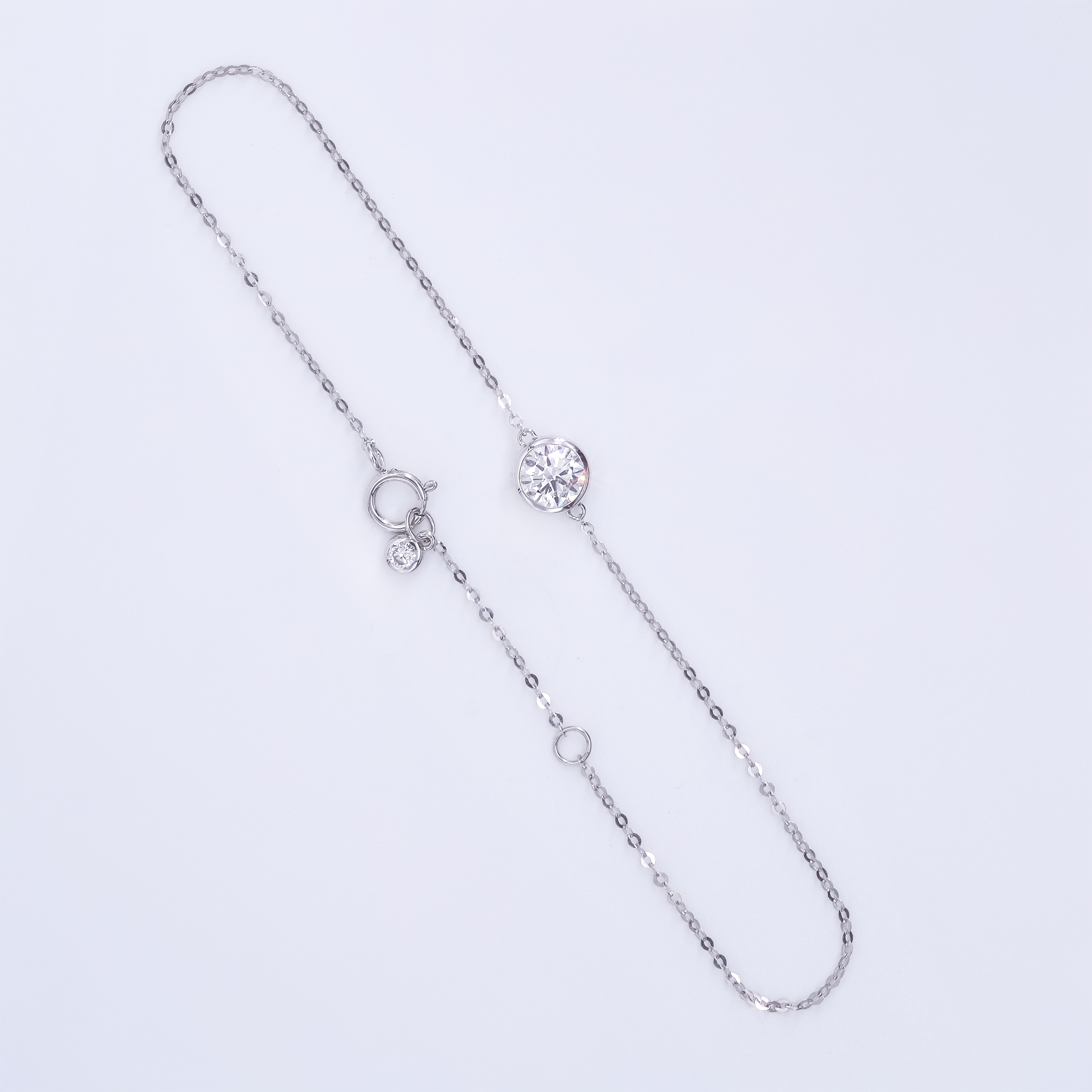 水泡單鑽培育鑽石手鏈 (附證書)