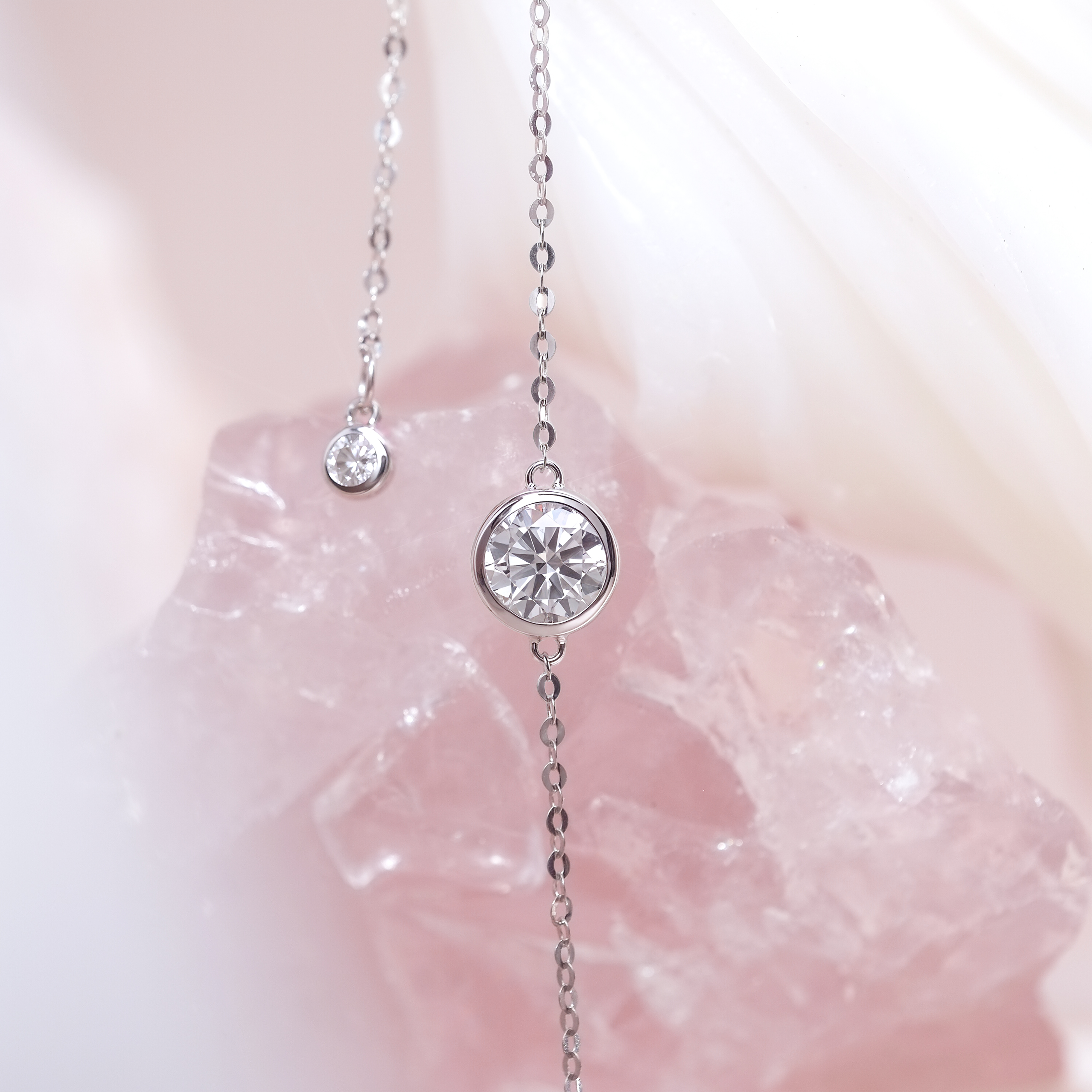 水泡單鑽培育鑽石手鏈 (附證書)