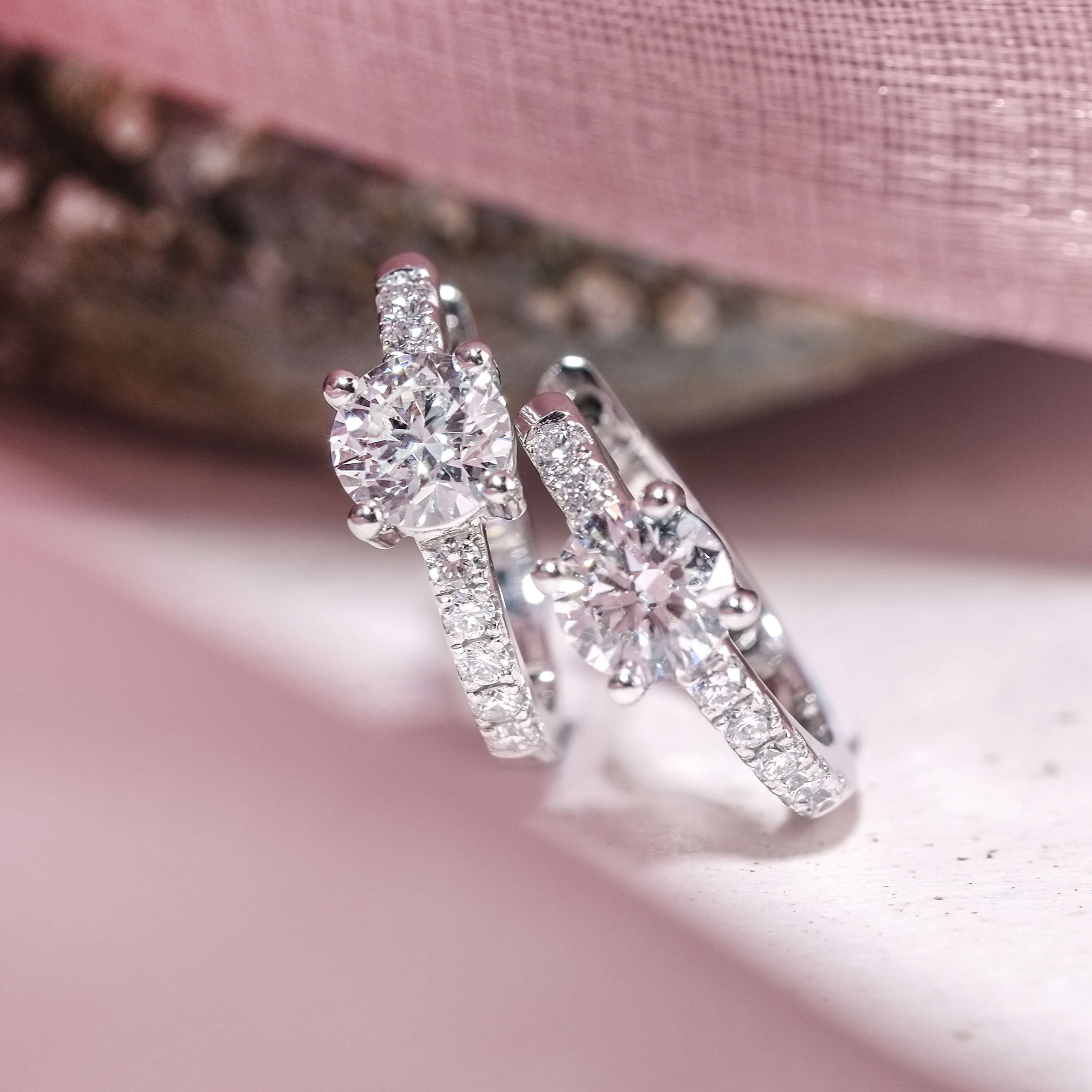 Round Lab Grown Diamond Huggie Earrings