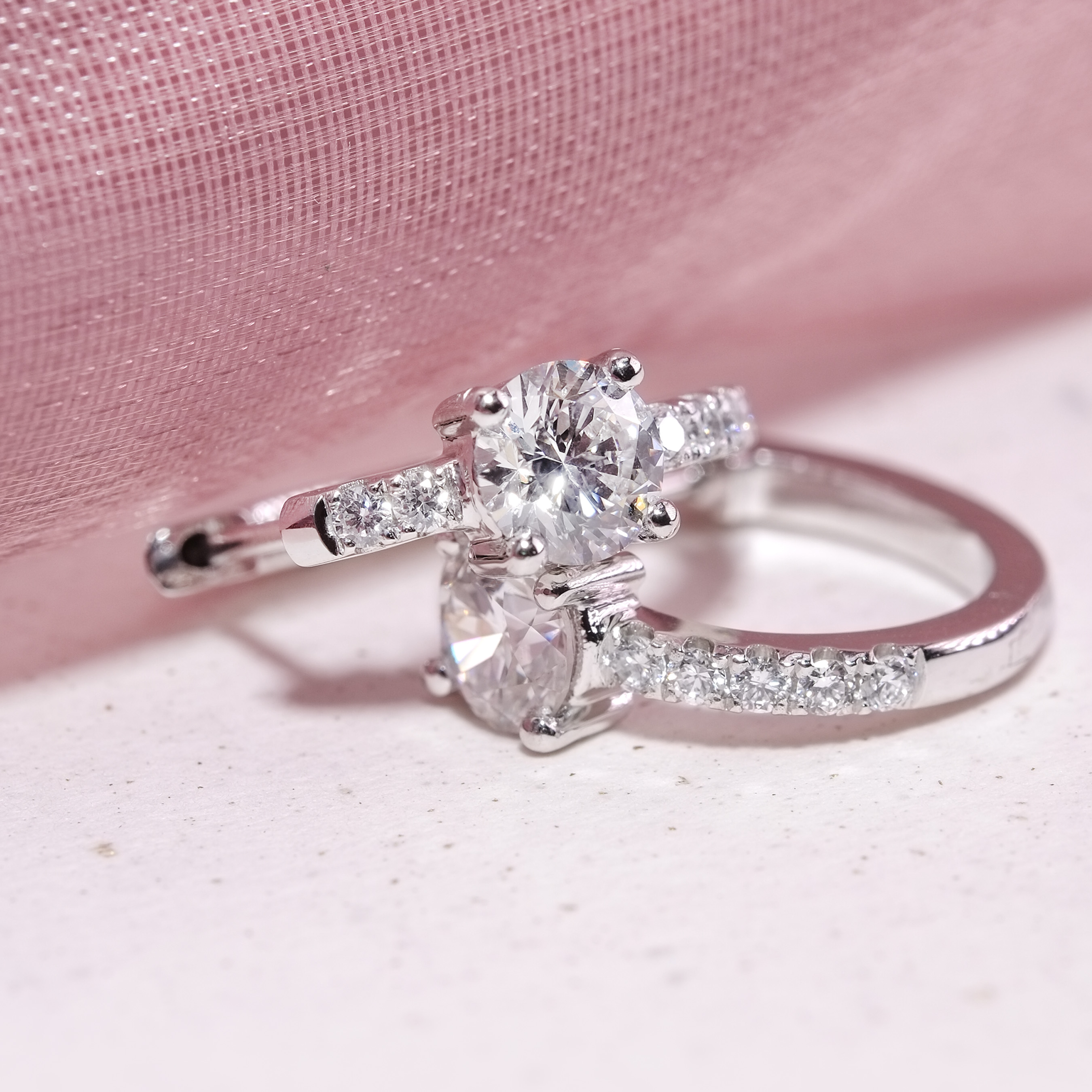 Round Lab Grown Diamond Huggie Earrings