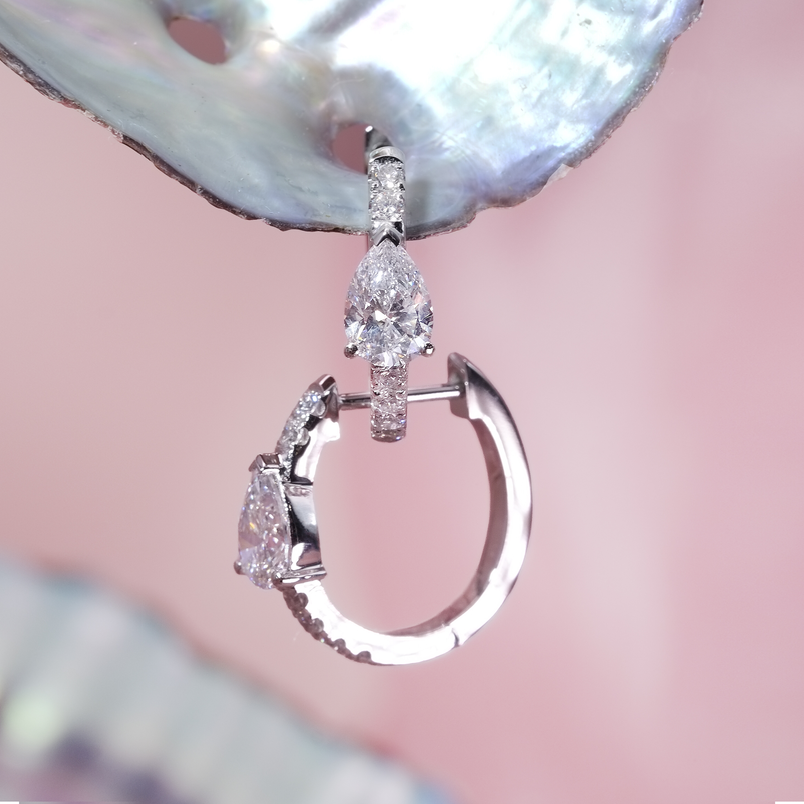 梨形培育鑽石耳圈