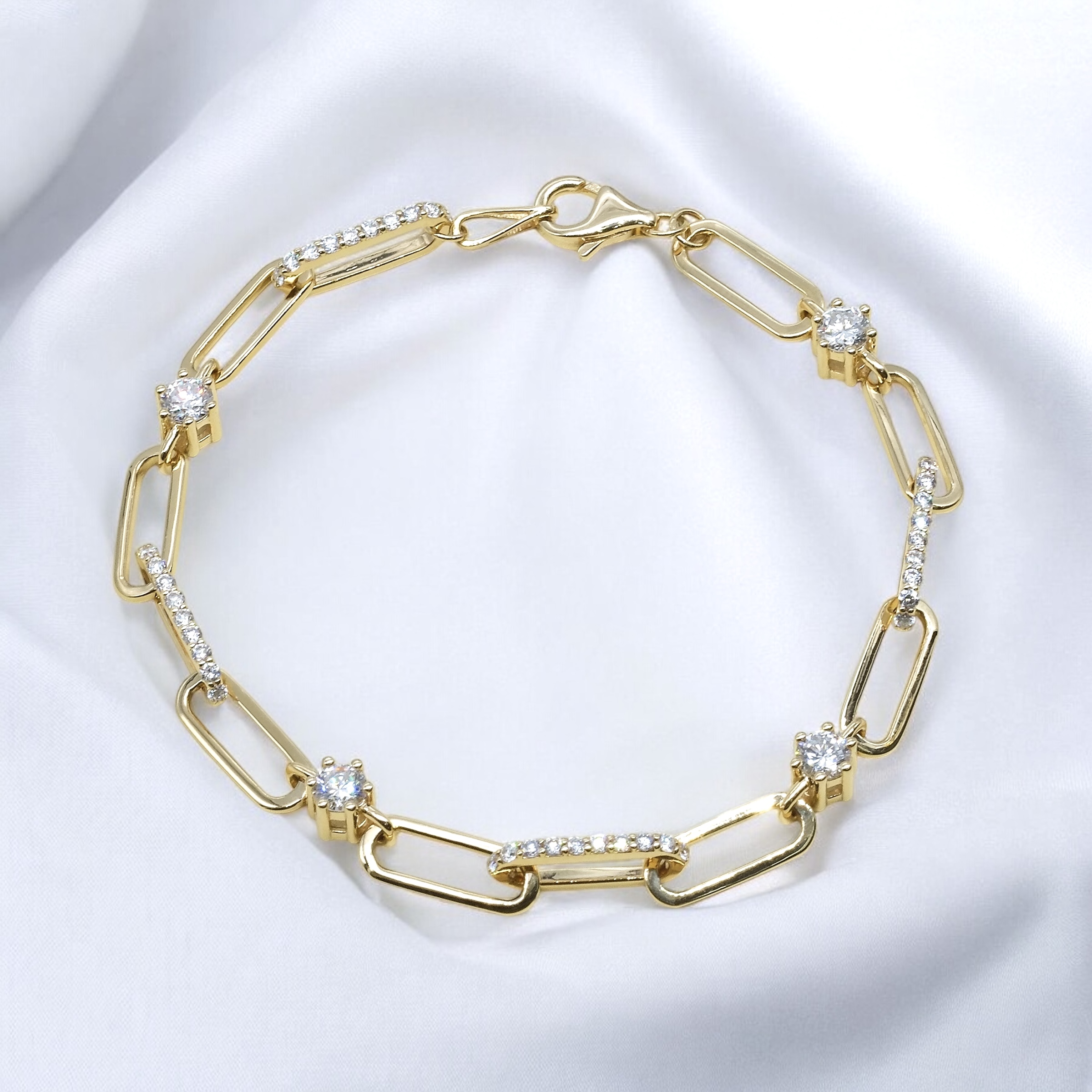 培育鑽石萬字夾手鏈