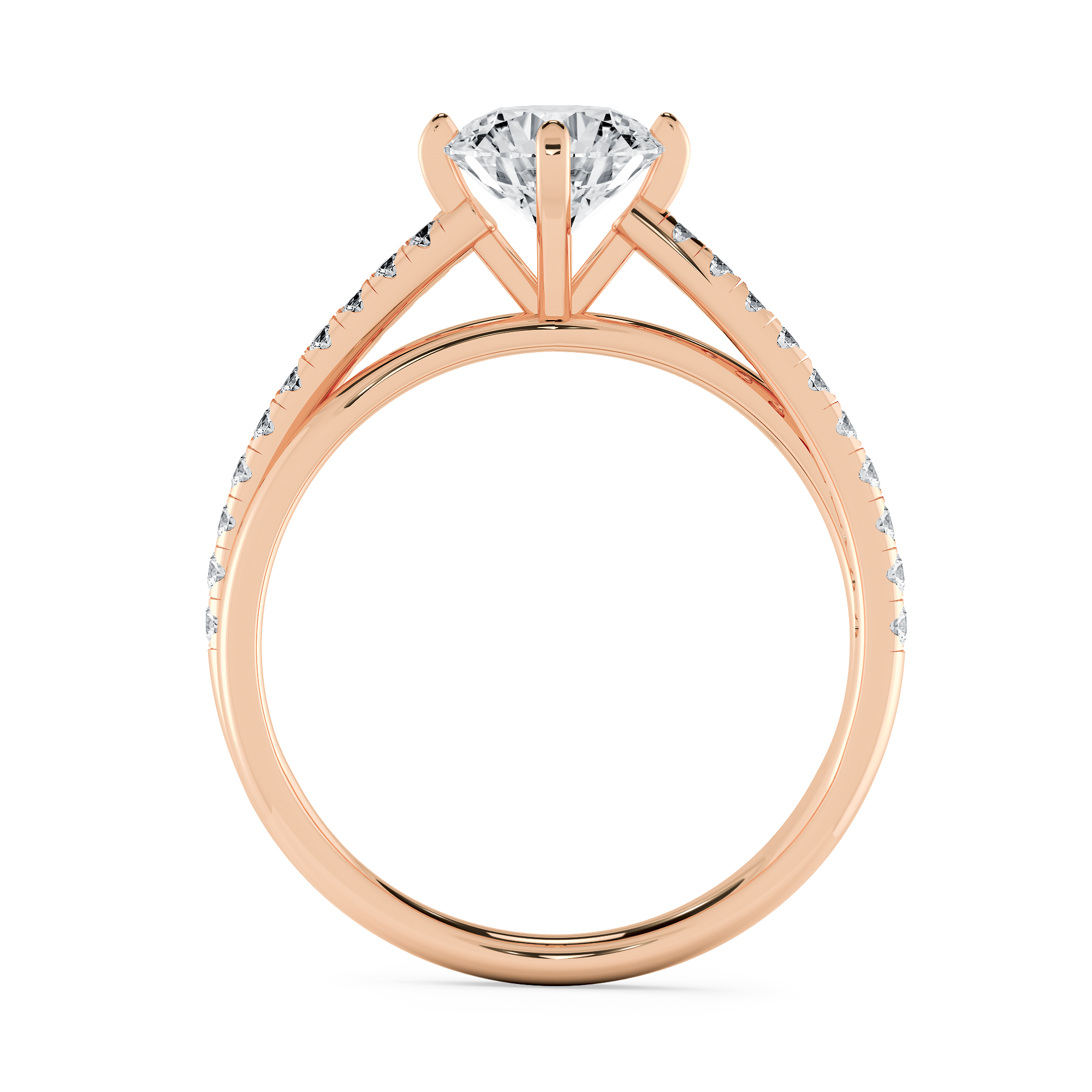 DIABOND Kasumiso 霞蔭草 18K玫瑰金 培育鑽石戒指，柔美霞光交叉設計