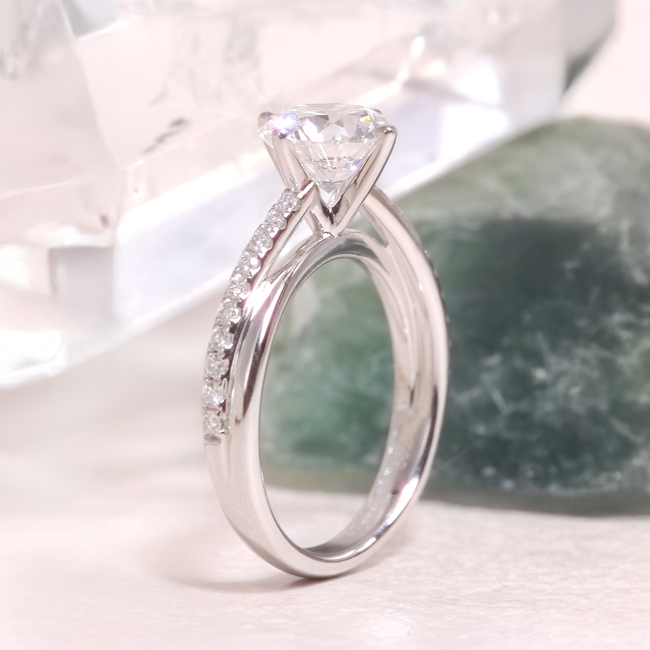 1.50ct D VVS2 圓形培育鑽石18K白金戒指 (附證書)