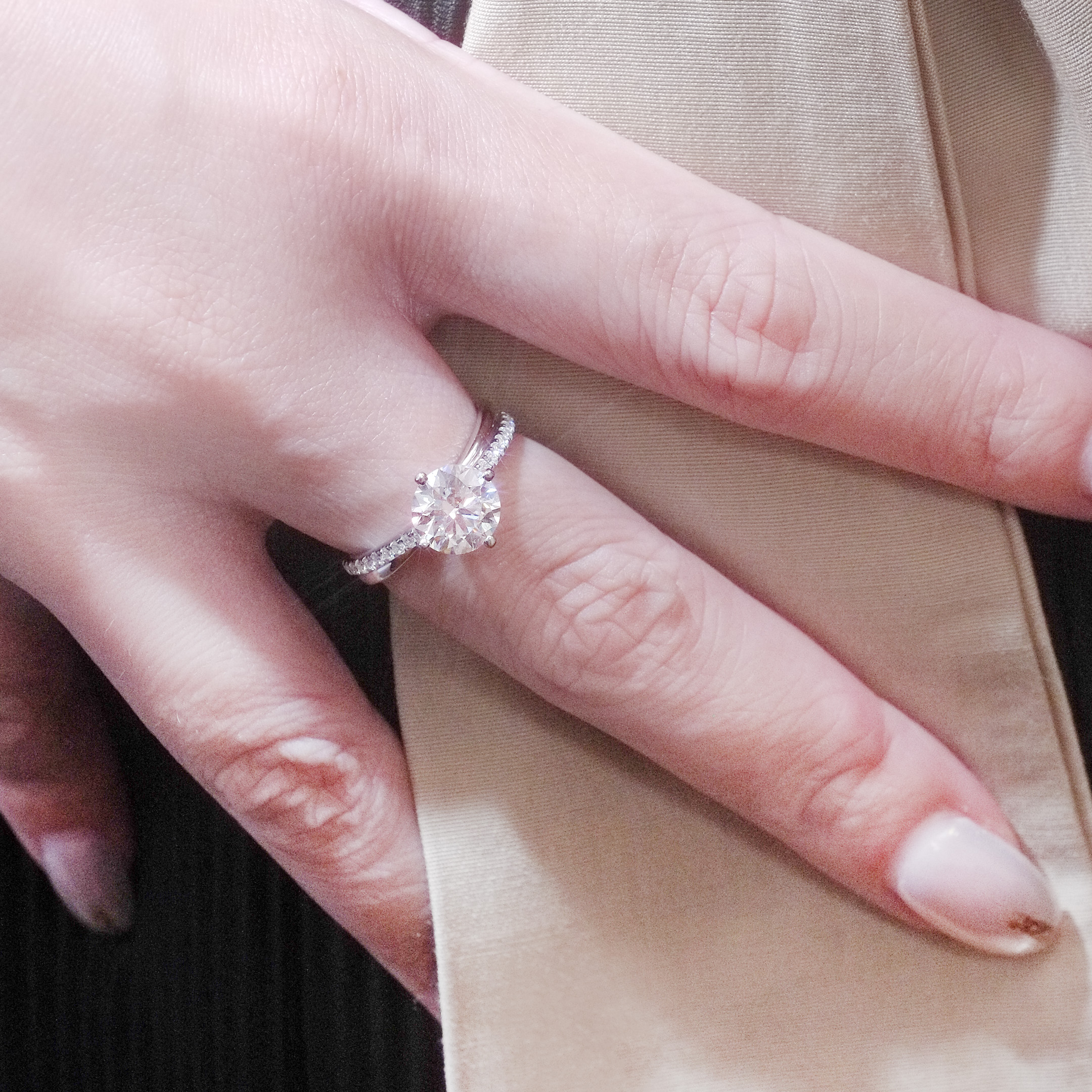 1.50ct D VVS2 圓形培育鑽石18K白金戒指 (附證書)