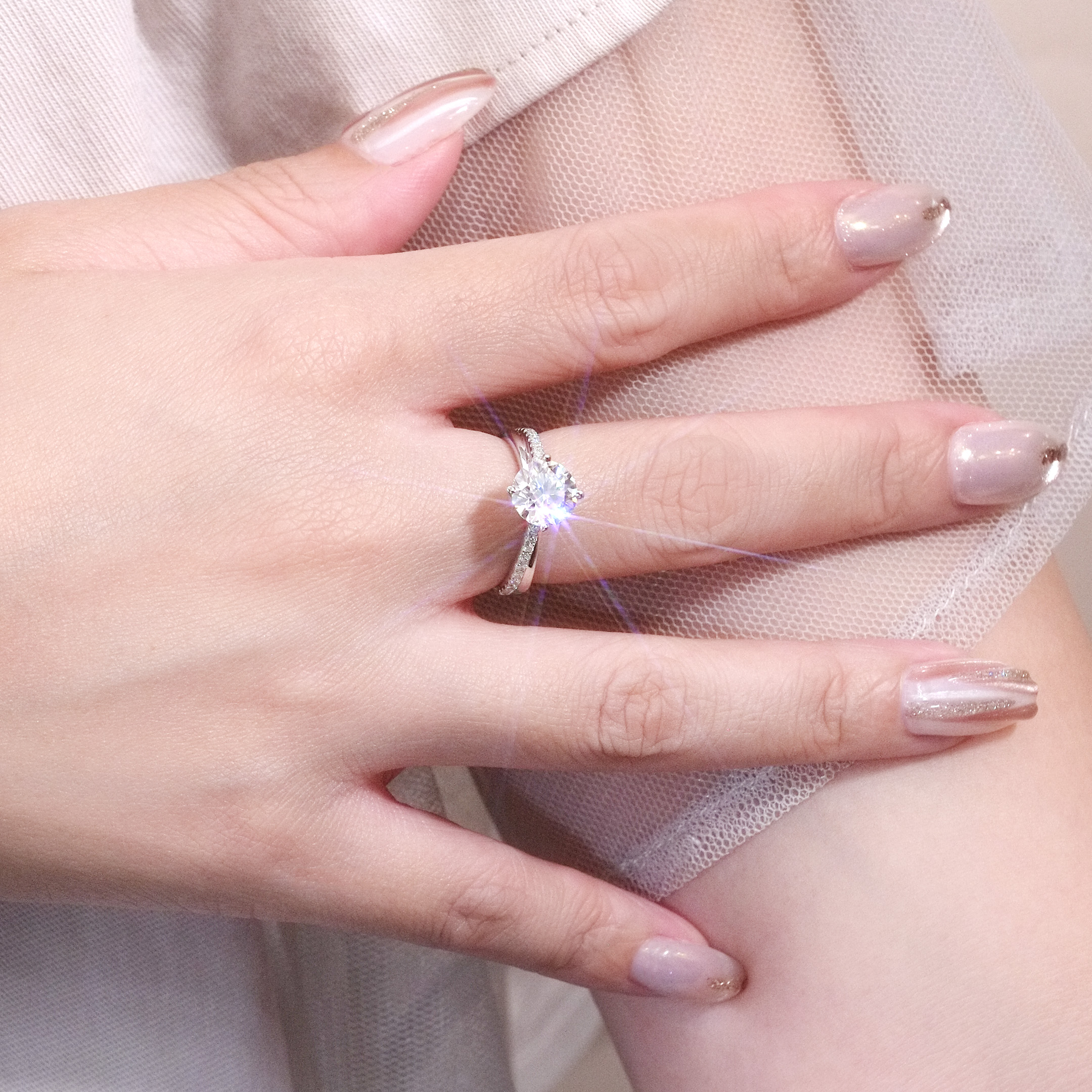 1.50ct D VVS2 圓形培育鑽石18K白金戒指 (附證書)