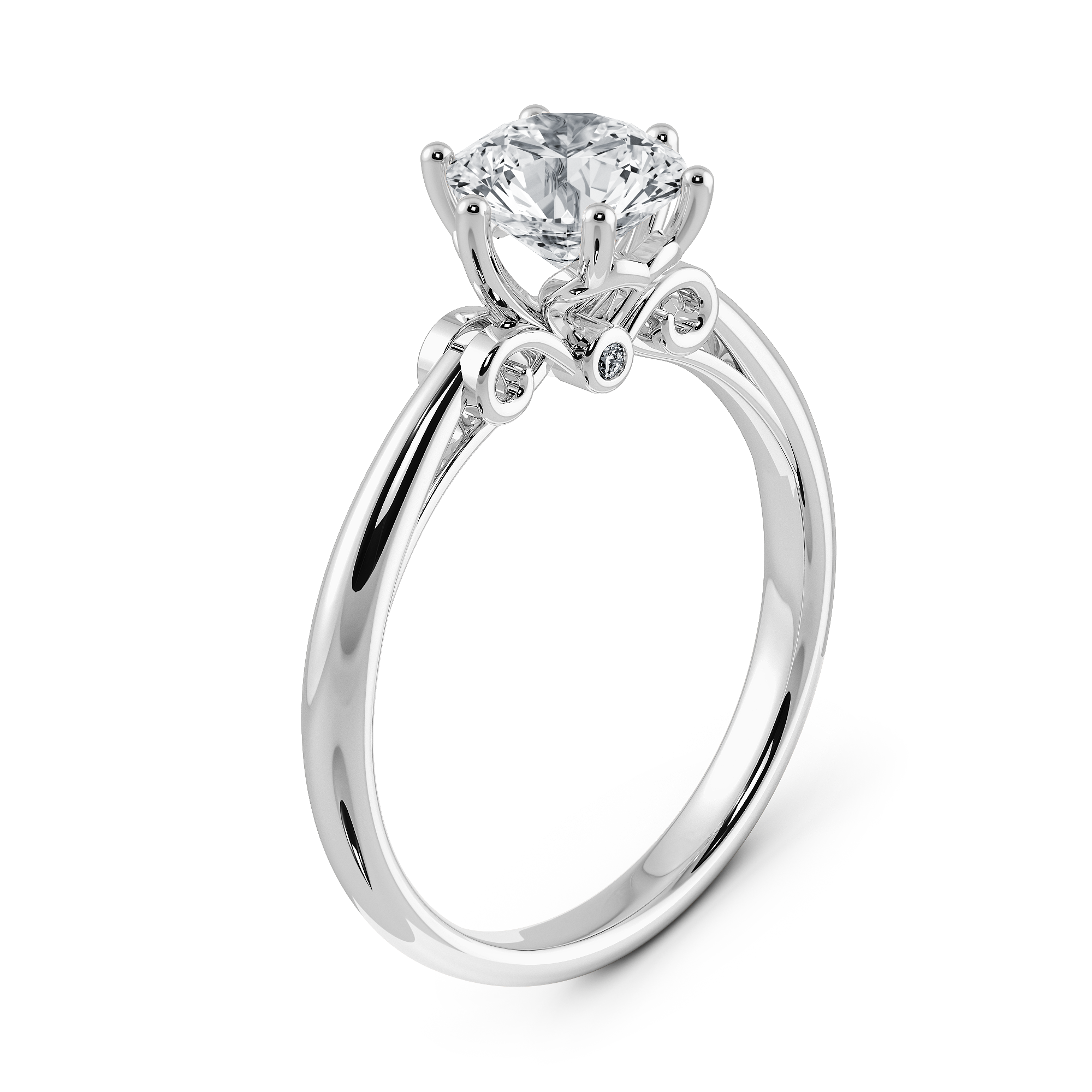 培育鑽石求婚戒指，Ajisai 系列 2.2mm 戒寬與六爪鑲嵌，全方位釋放火彩。