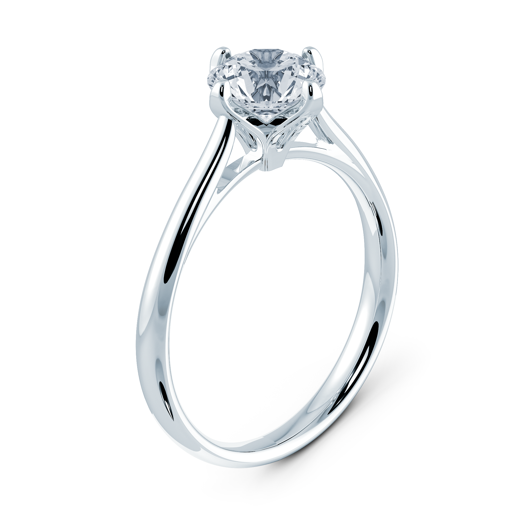 DIABOND Churippu 鬱金香 18K白金 求婚鑽戒，經典拱橋戒臂設計細節