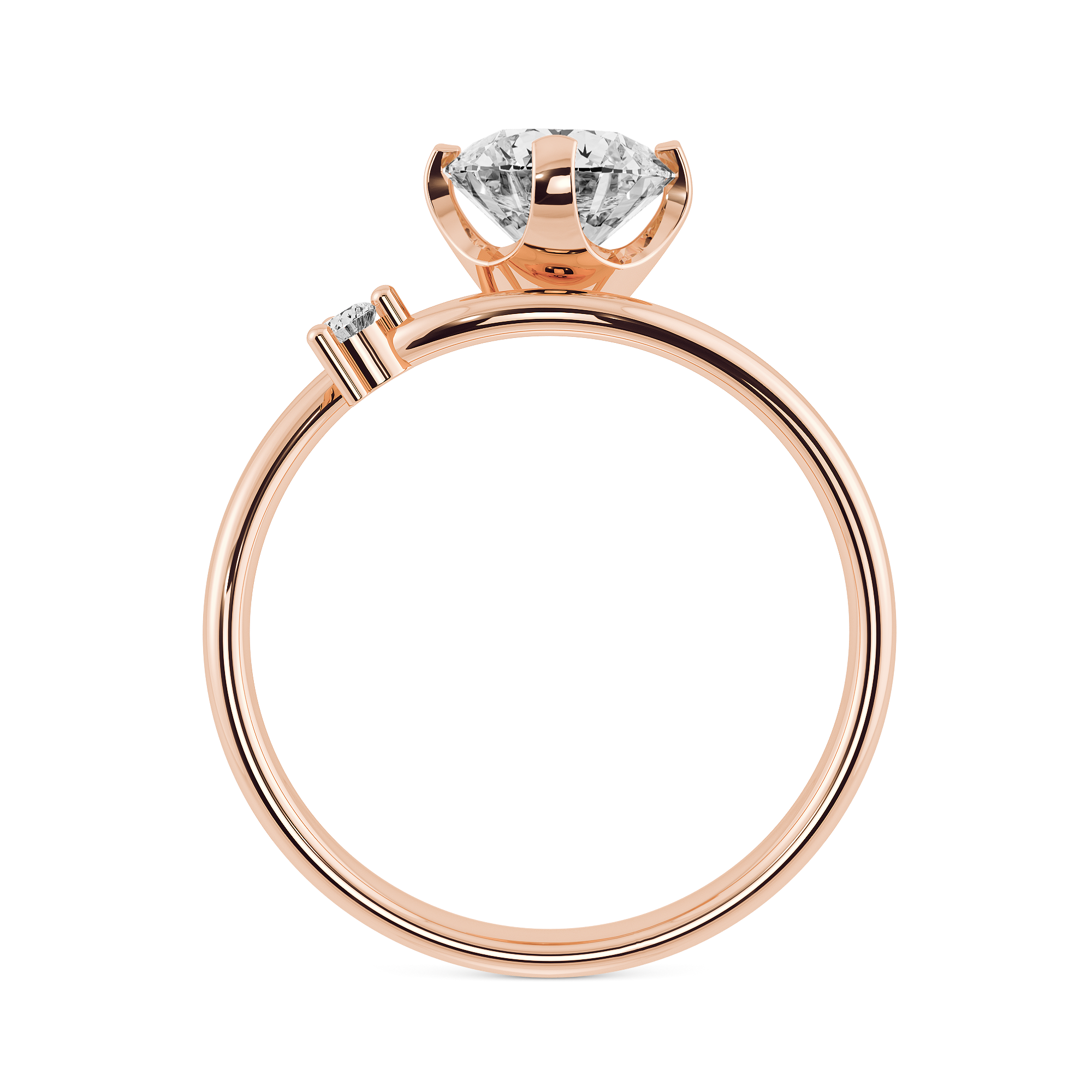 DIABOND Bara 玫瑰 18K玫瑰金 培育鑽石戒指，浪漫流星造型款式