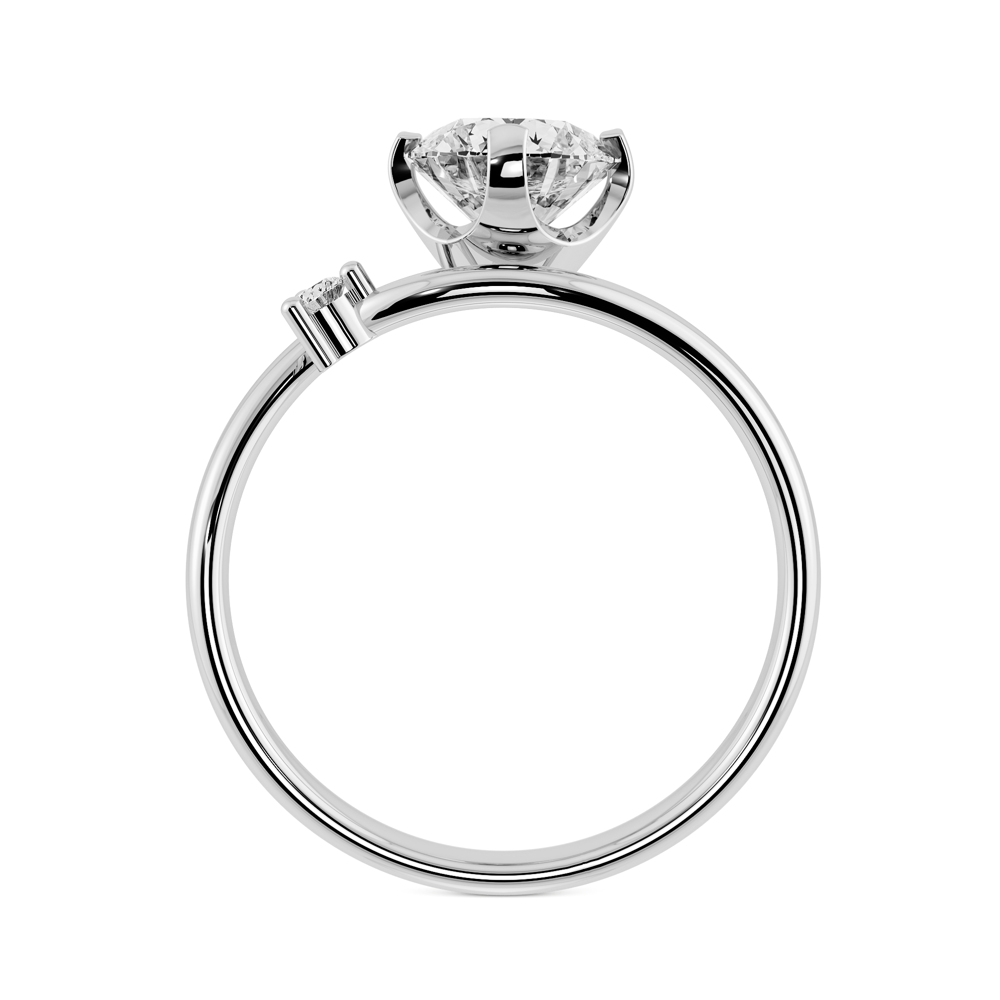 1.09ct D VVS2 圓形培育鑽石18K白金戒指 (附證書)