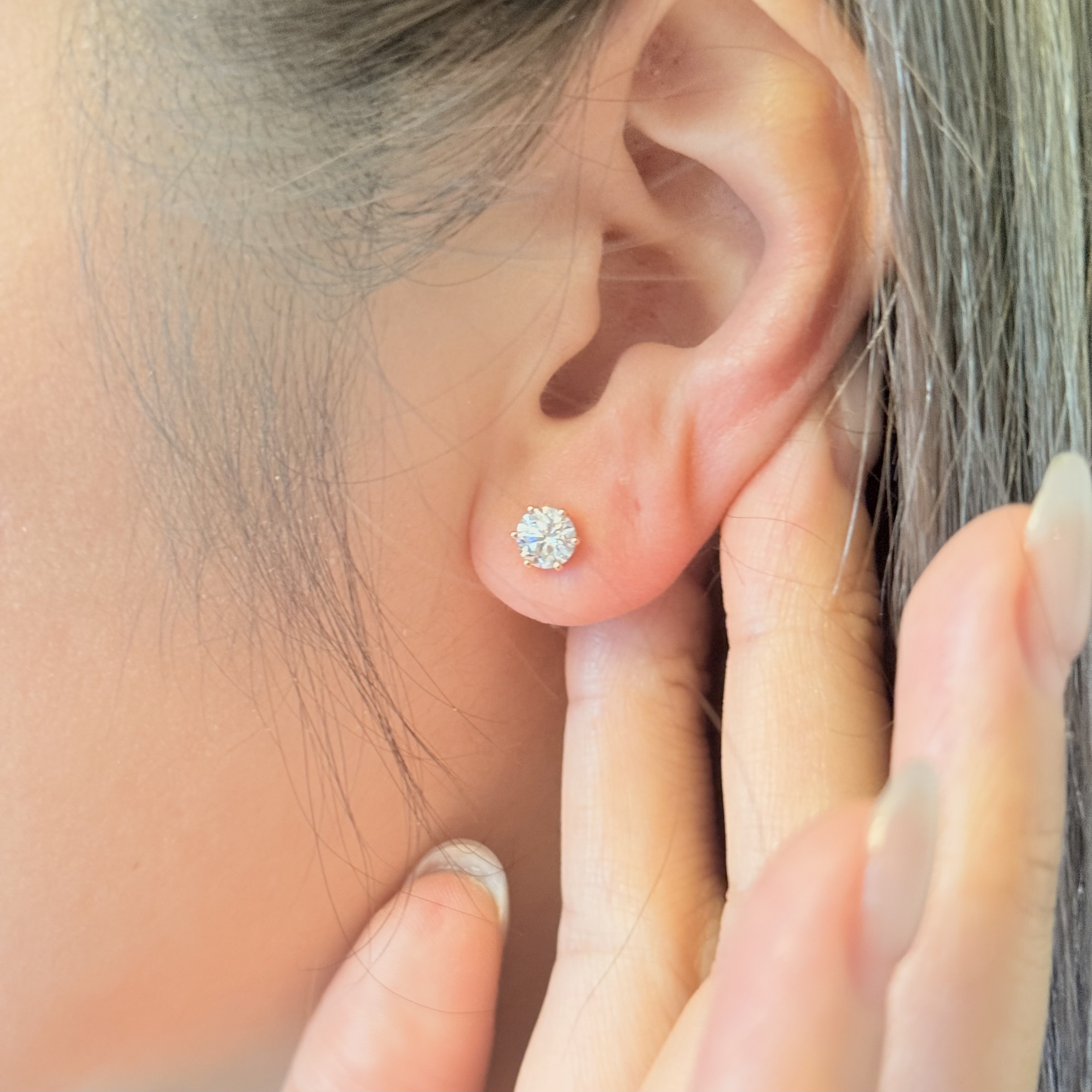 繁花可拆式培育鑽石耳環