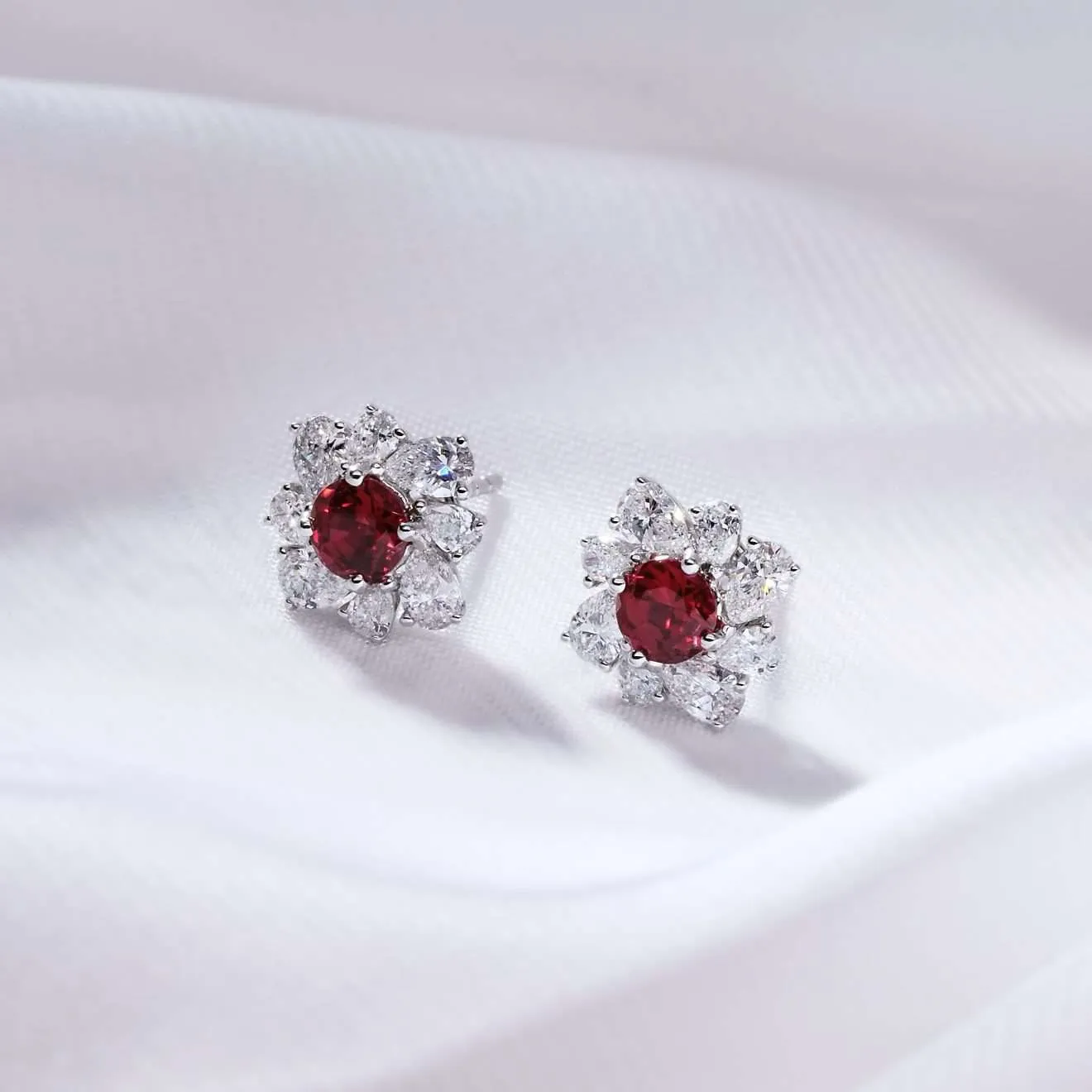 向日葵培育寶石鑽石耳環