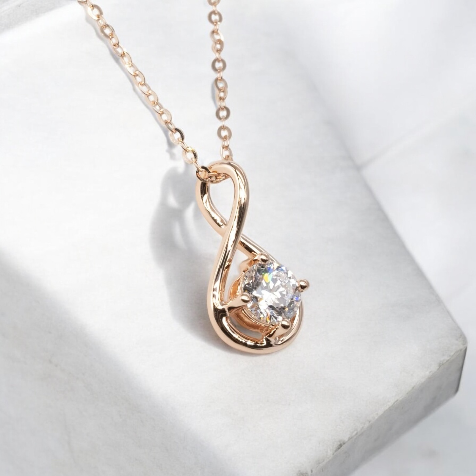 永恆培育鑽石吊墜連18K頸鏈