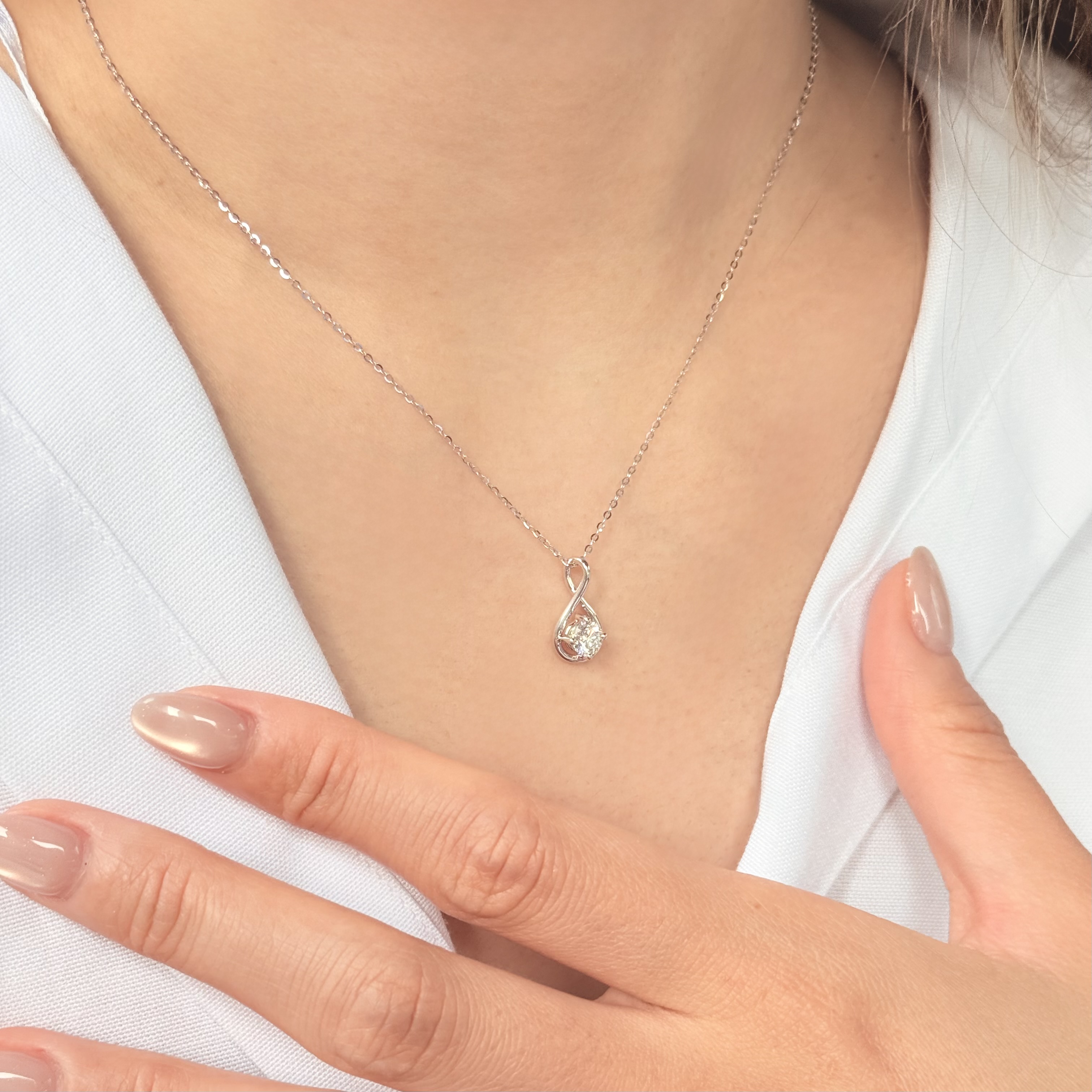 永恆培育鑽石吊墜連18K頸鏈