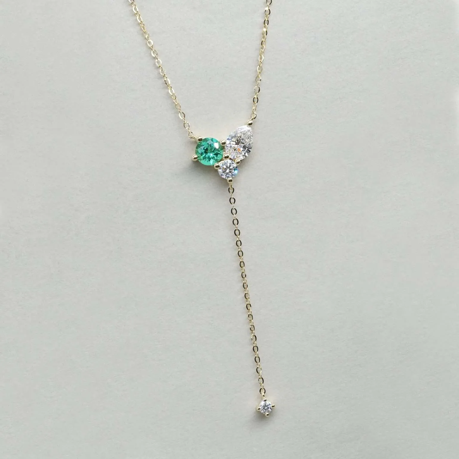 梨形及圓形垂墜頸鏈