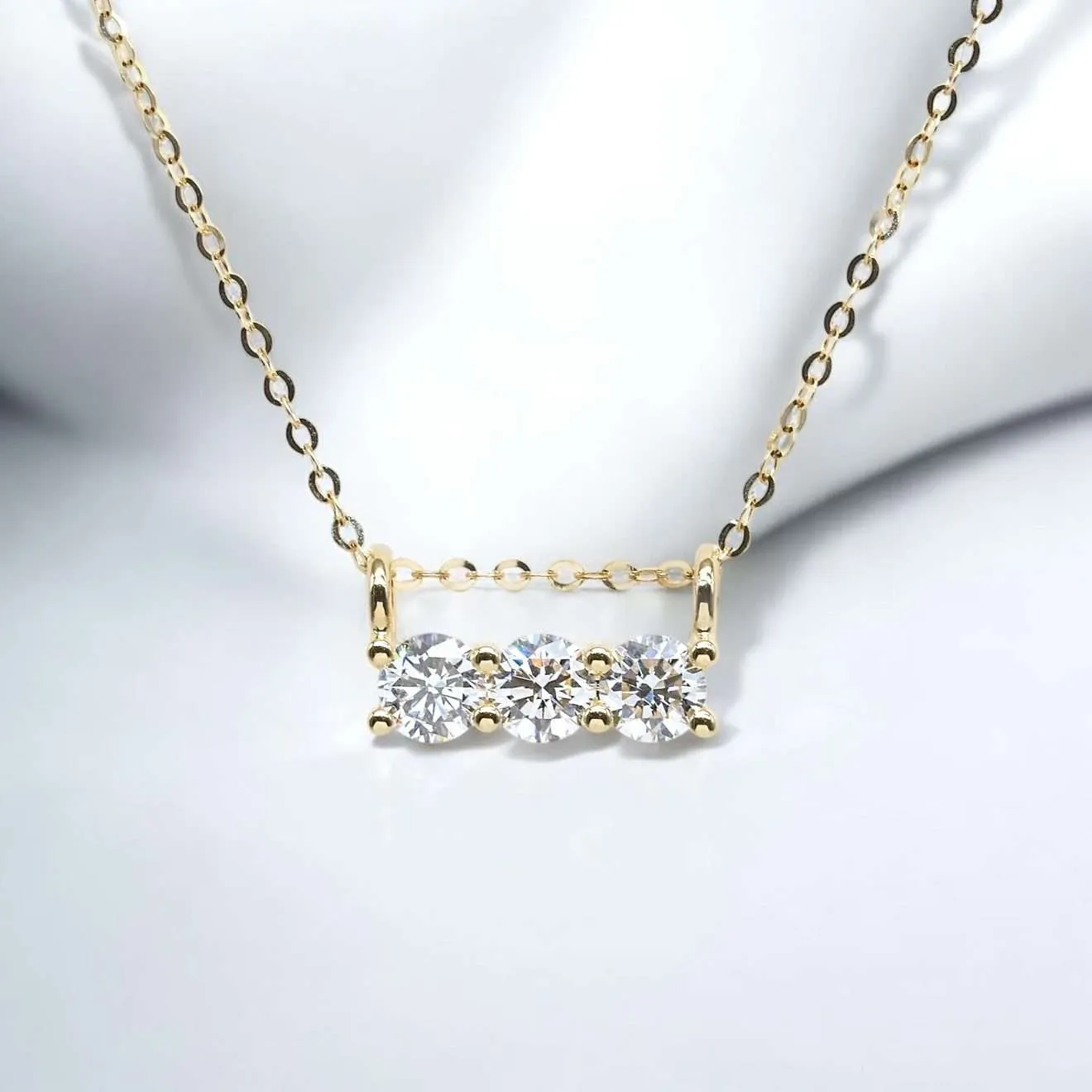 三鑽培育鑽石頸鏈