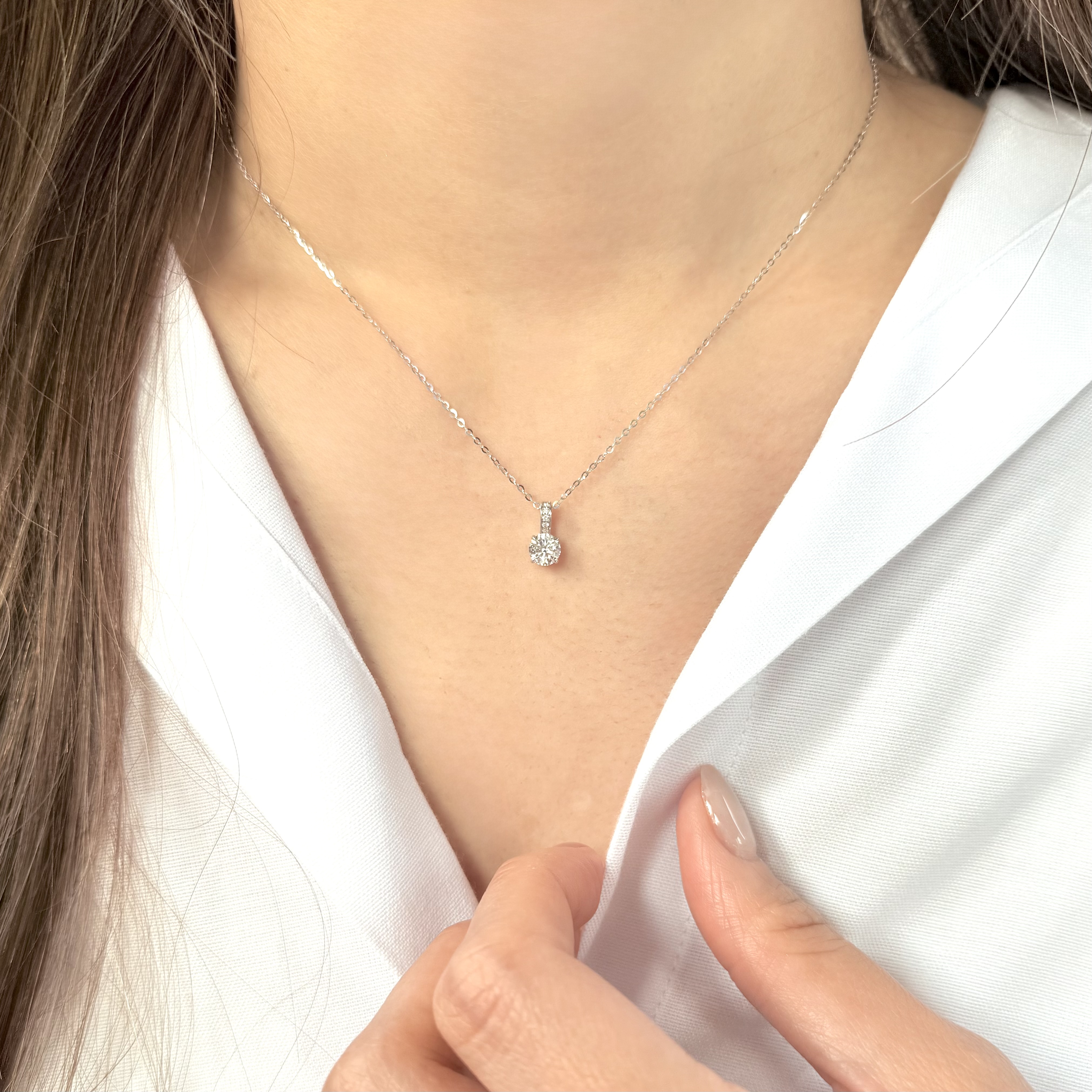 閃耀培育鑽石吊墜連18K頸鏈