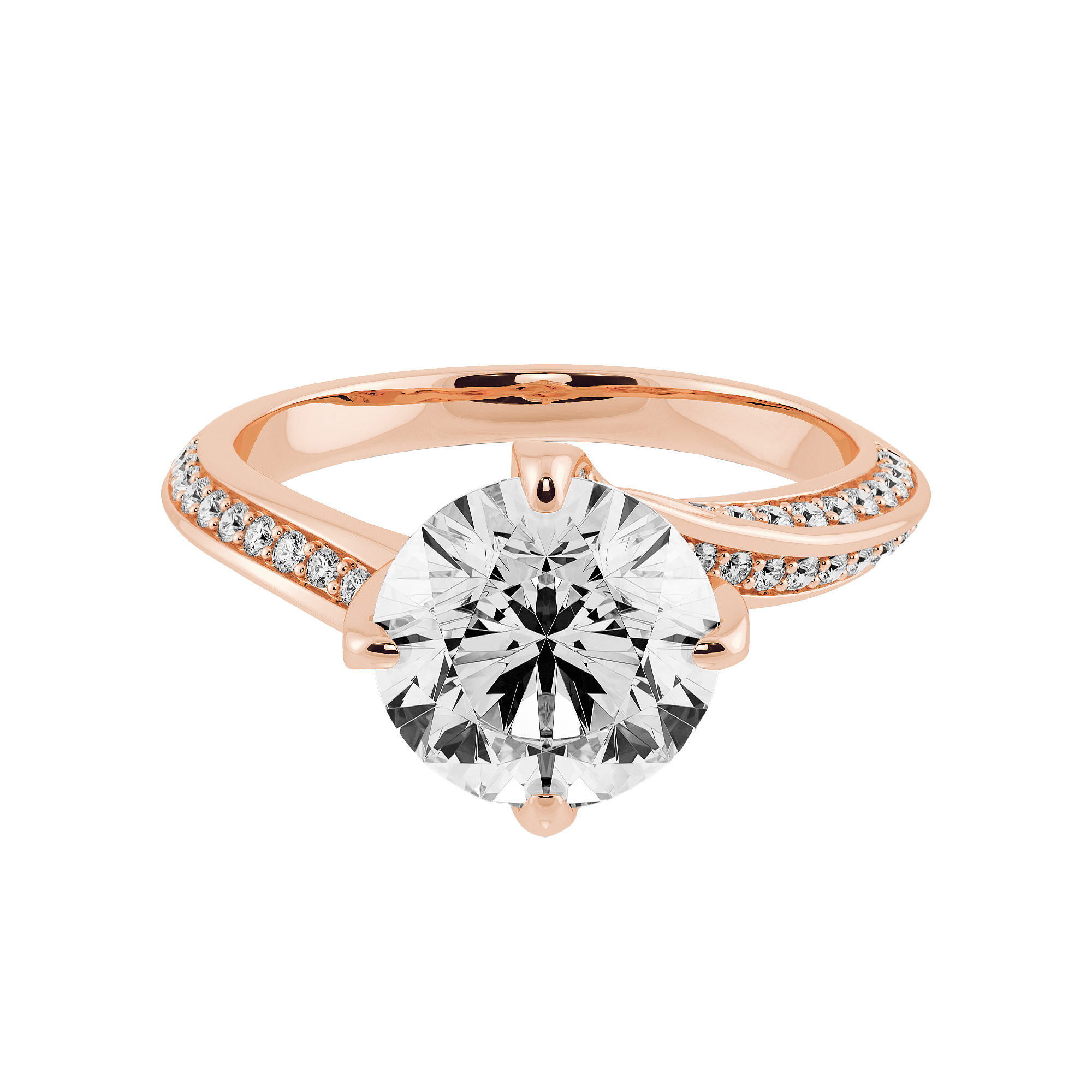 玫瑰金扭紋戒指