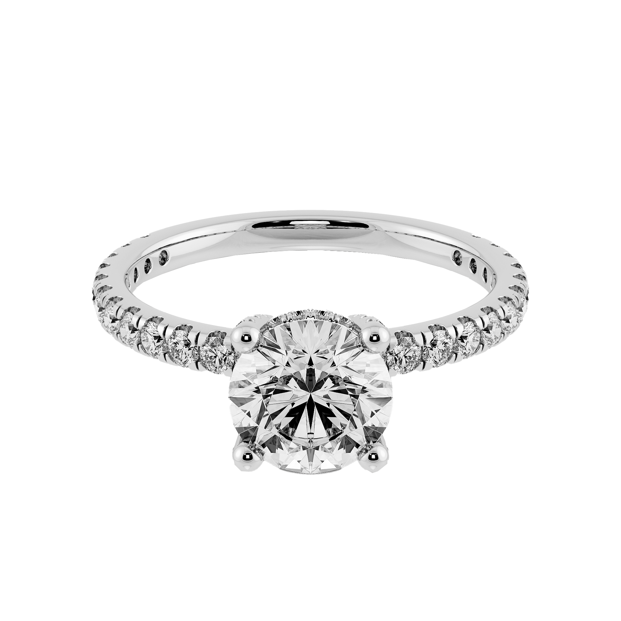 1.03ct D VVS2 圓形培育鑽石18K白金戒指 (附證書)