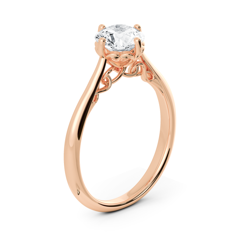 lab grown diamond rose gold ring