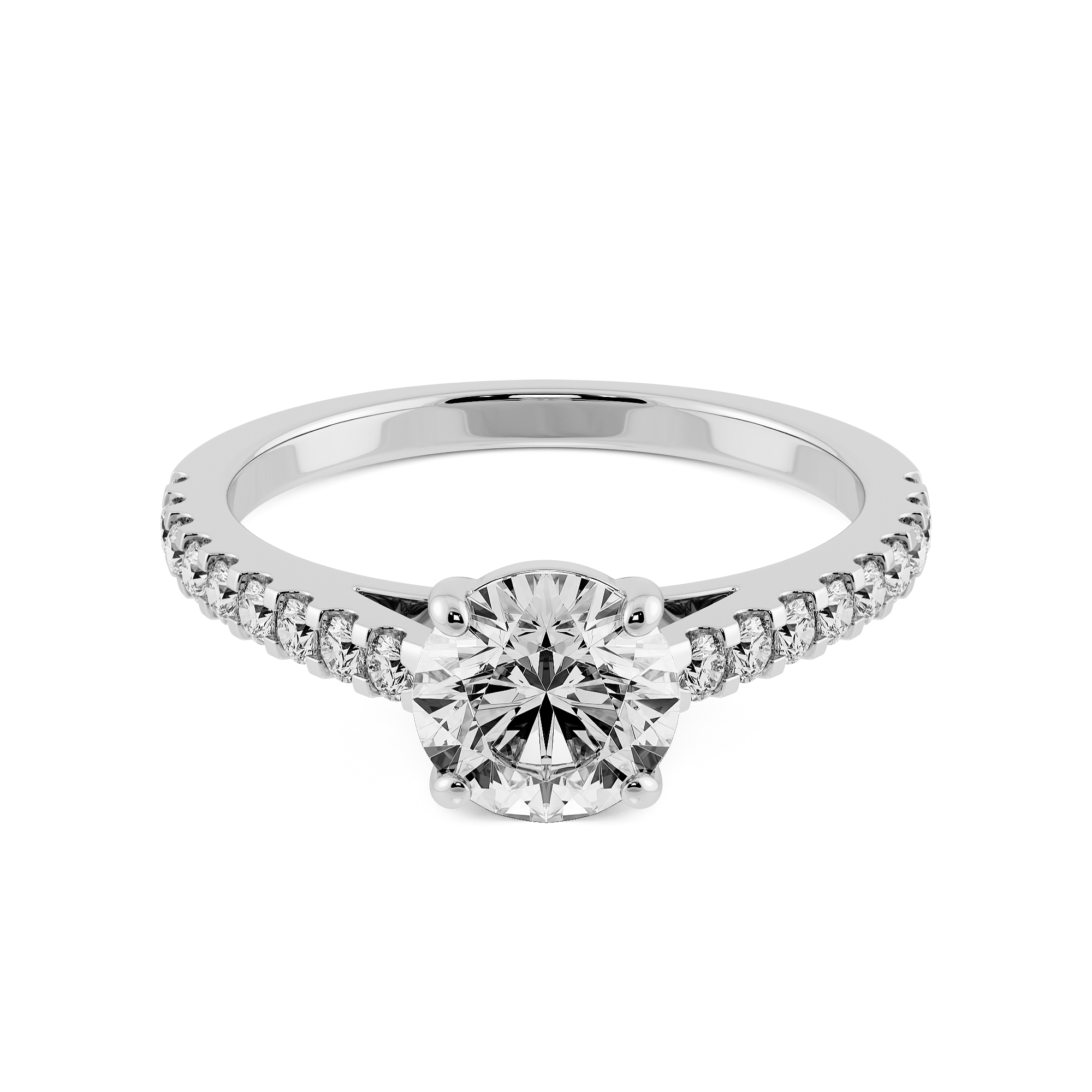 1.04ct D VVS2 圓形培育鑽石18K白金戒指 (附證書)