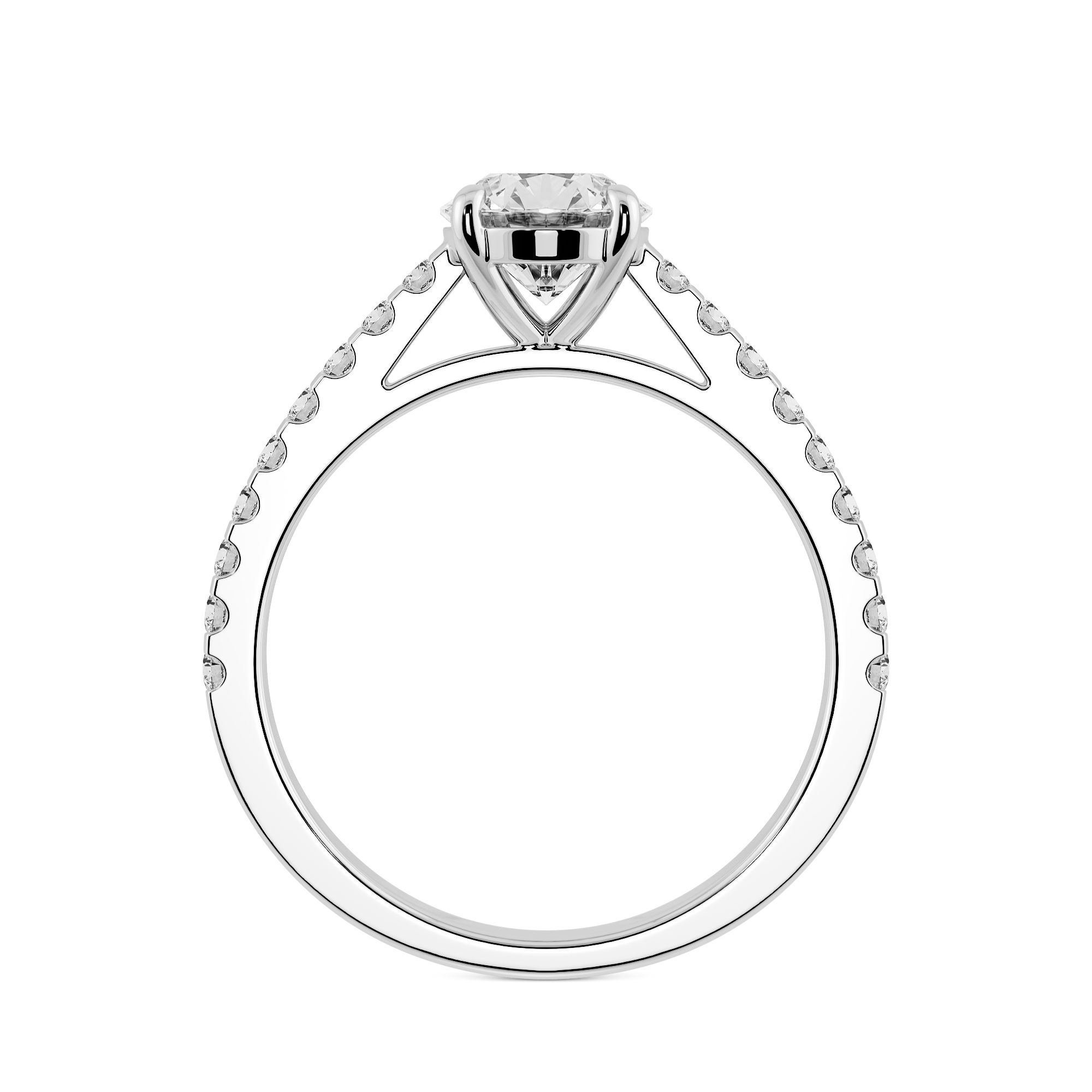 1.04ct D VVS2 圓形培育鑽石18K白金戒指 (附證書)