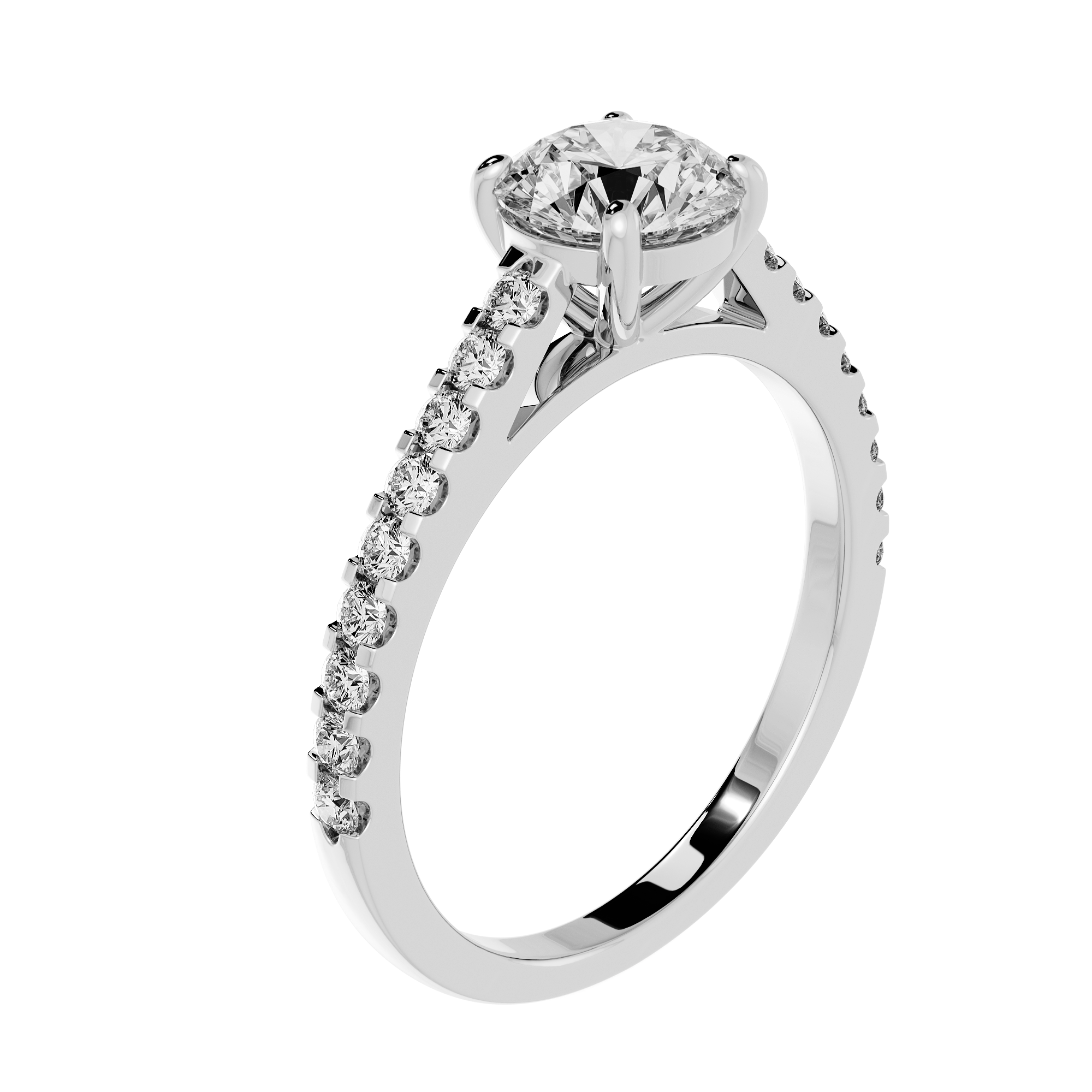 1.04ct D VVS2 圓形培育鑽石18K白金戒指 (附證書)