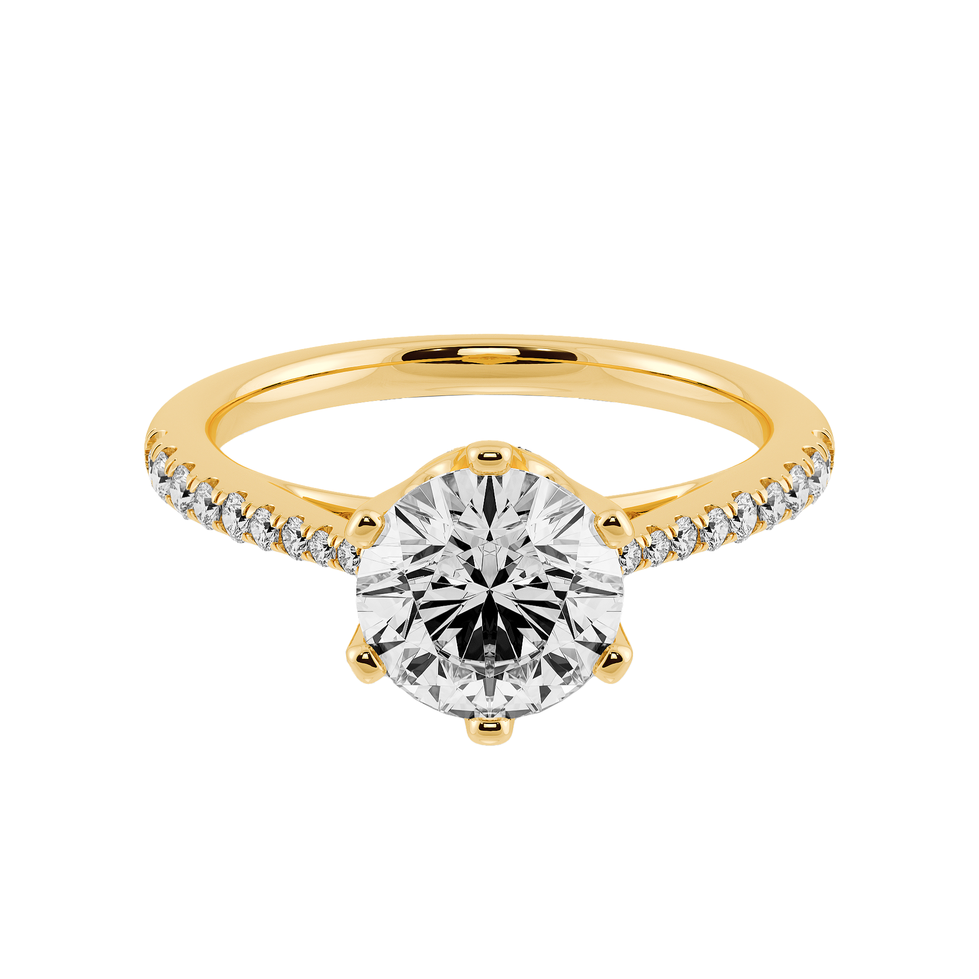 18K yellow gold engagement ring