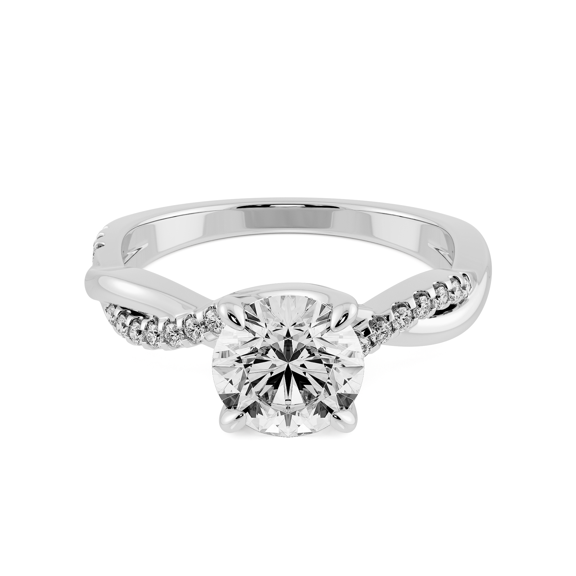 2.04ct D VVS2 圓形培育鑽石18K白金戒指 (附證書)