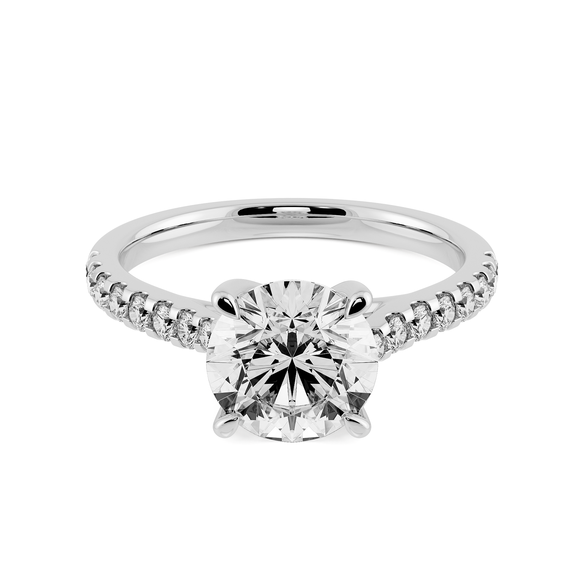 2.07ct D VVS2 圓形培育鑽石18K白金戒指 (附證書)