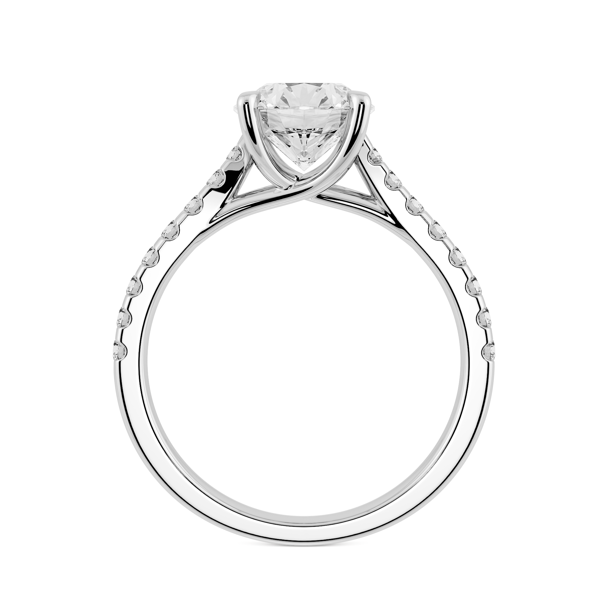 18K白金培育鑽石求婚戒指