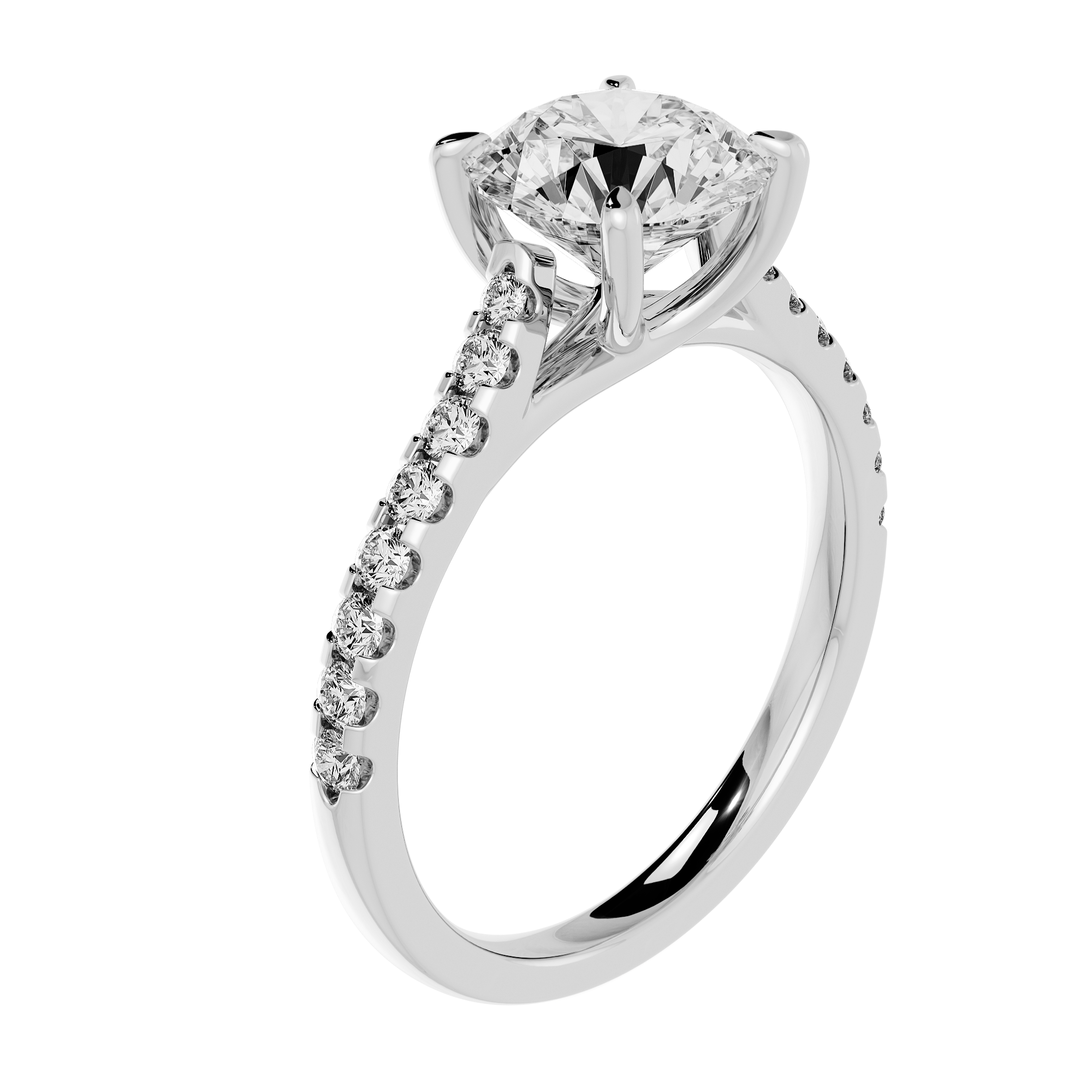 2.07ct D VVS2 圓形培育鑽石18K白金戒指 (附證書)