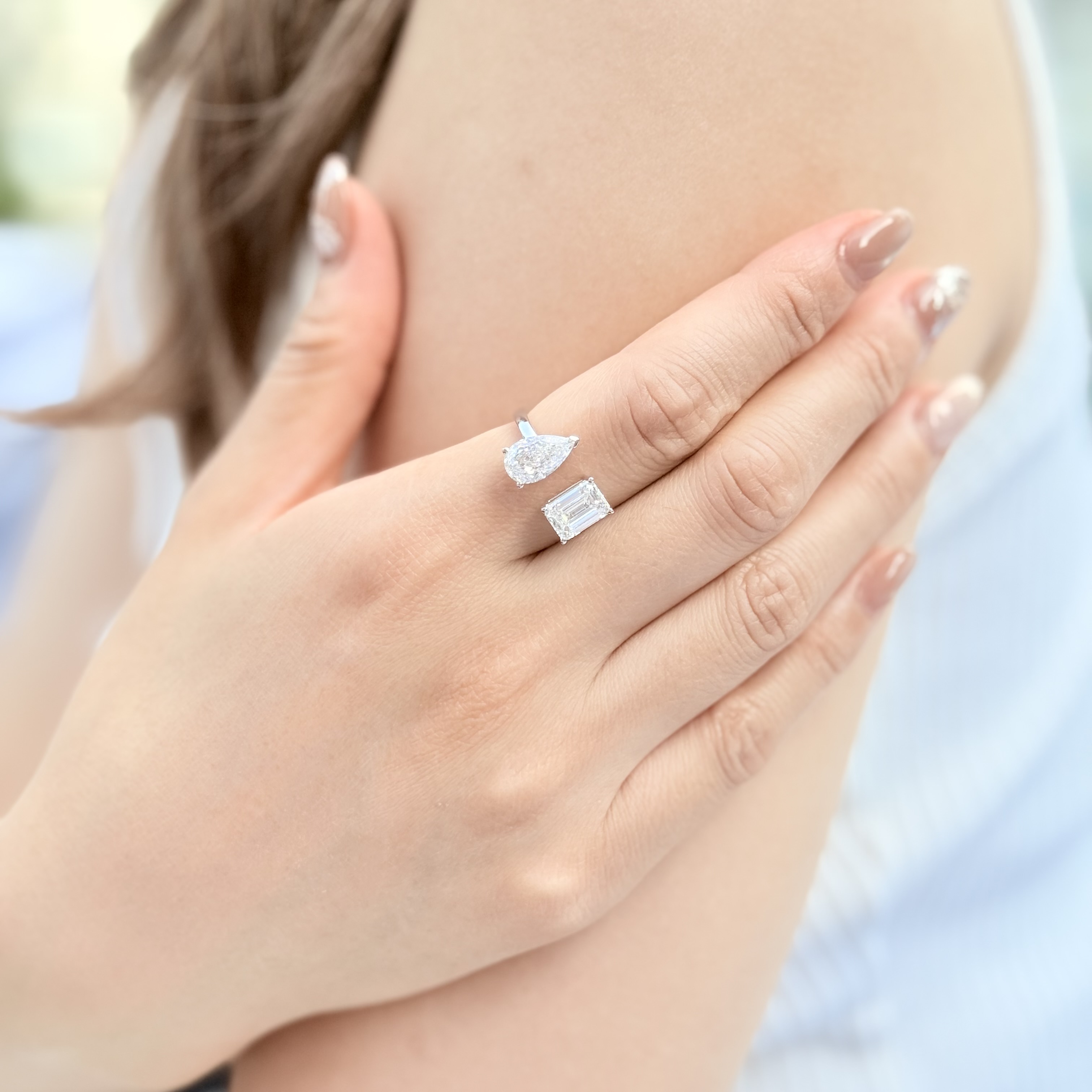 Toi Et Moi 培育鑽石18K白金戒指 (附證書)