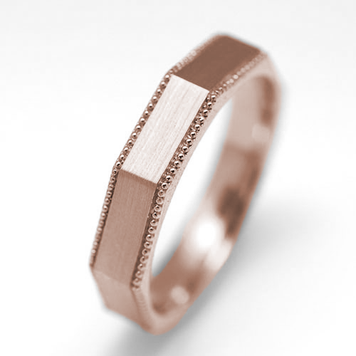 밀그레인 Milgrain 結婚戒指 男裝 啡金