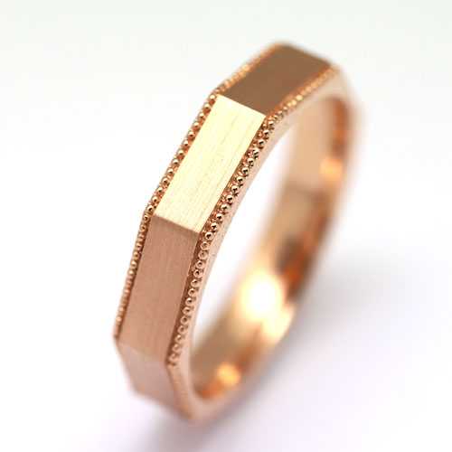 밀그레인 Milgrain 結婚戒指 男裝 玫瑰金