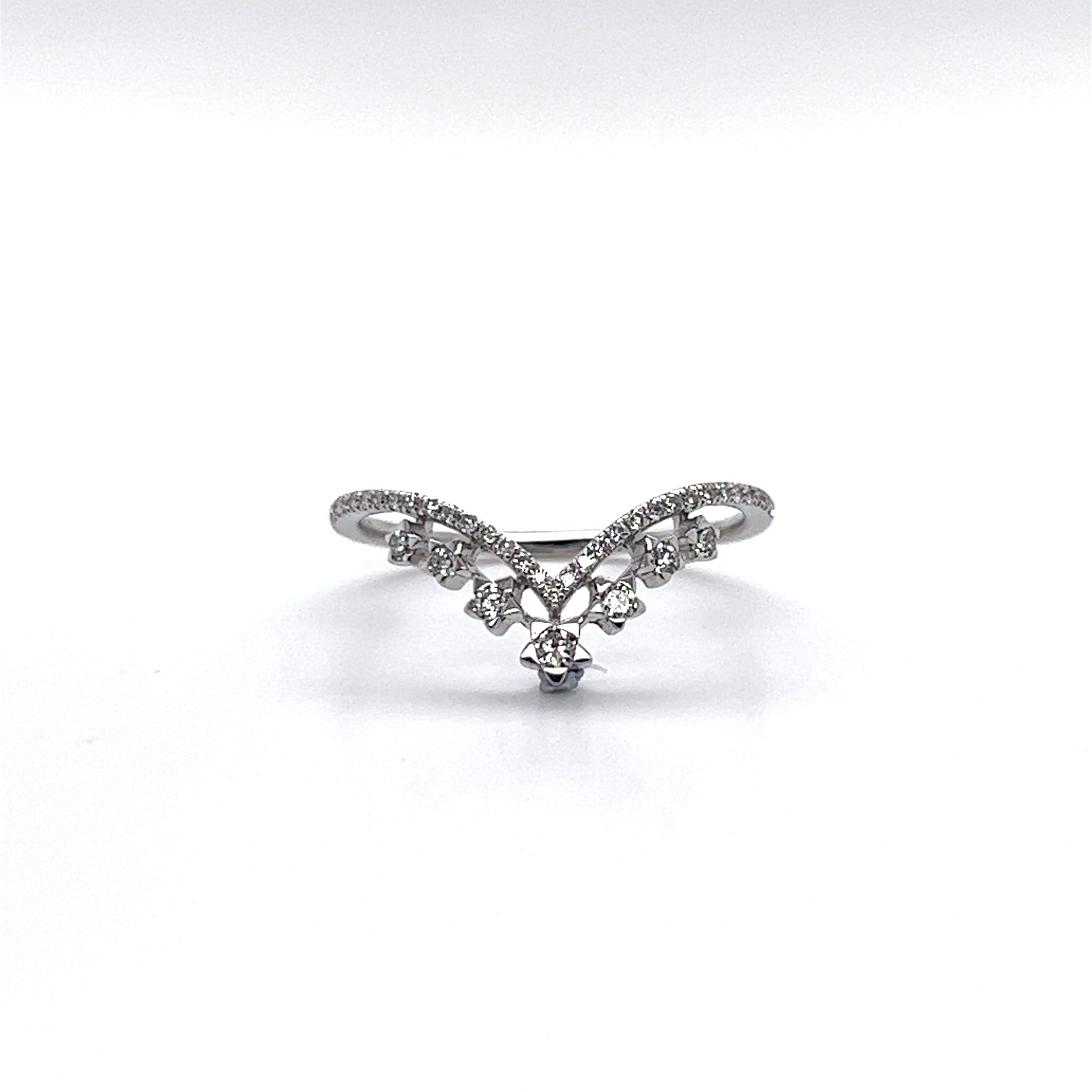 繁星培育鑽石V形線戒