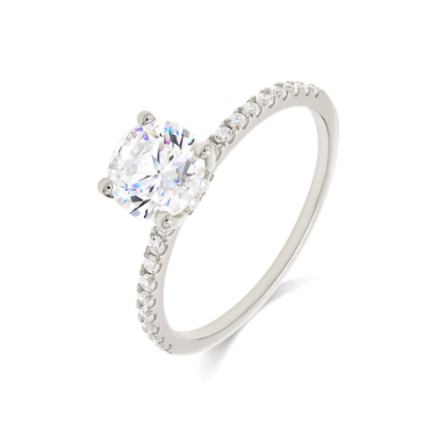 1.3mm 極細戒環培育鑽石戒指，Jasumin 系列微鑲細鑽細節，極致修飾手指。