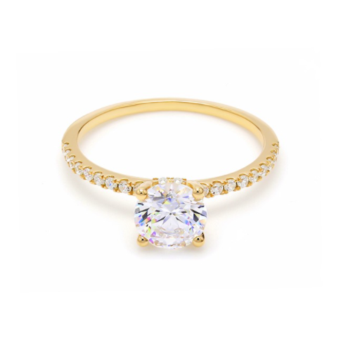 培育鑽石單鑽戒指，Jasumin 茉莉花象徵純潔愛情，馨香持久的設計寓意。