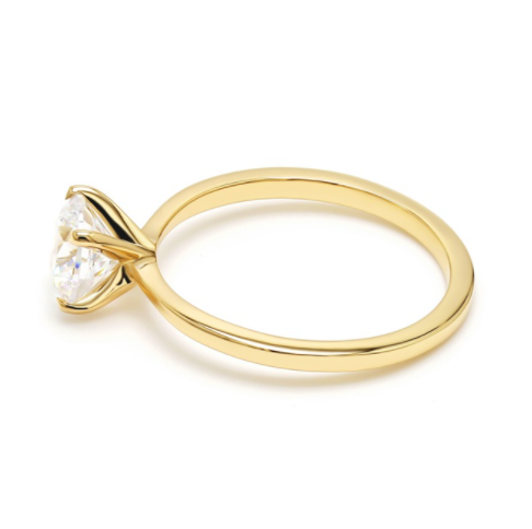 Yagurumagiku - Diabond yellow gold 4 prong classic diamond ring setting