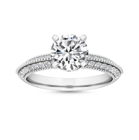 1.50ct D VS1 圓形培育鑽石18K白金戒指