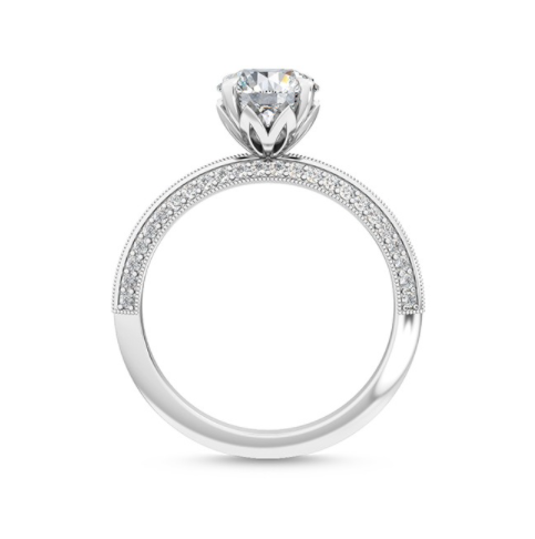 1.3mm 刀髀微鑲培育鑽石戒指，Haibisukasu 系列精緻小鑽鋪嵌，閃耀如晨露。