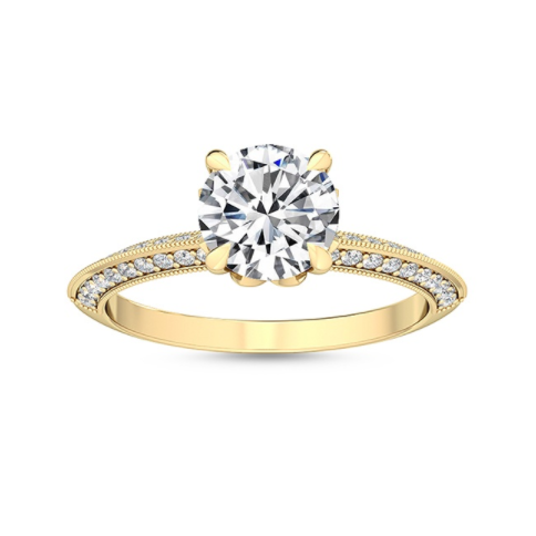 18K黃金 Haibisukasu 扶桑花鑽戒，熱帶陽光般的溫暖光芒，極細修飾手型。