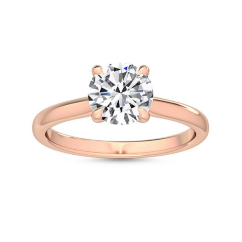 18K rose gold 1ct classic four prong solitaire front view