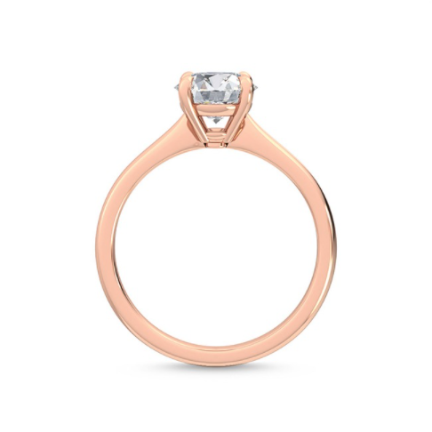 18k rose gold 4 prong classic solitaire top view